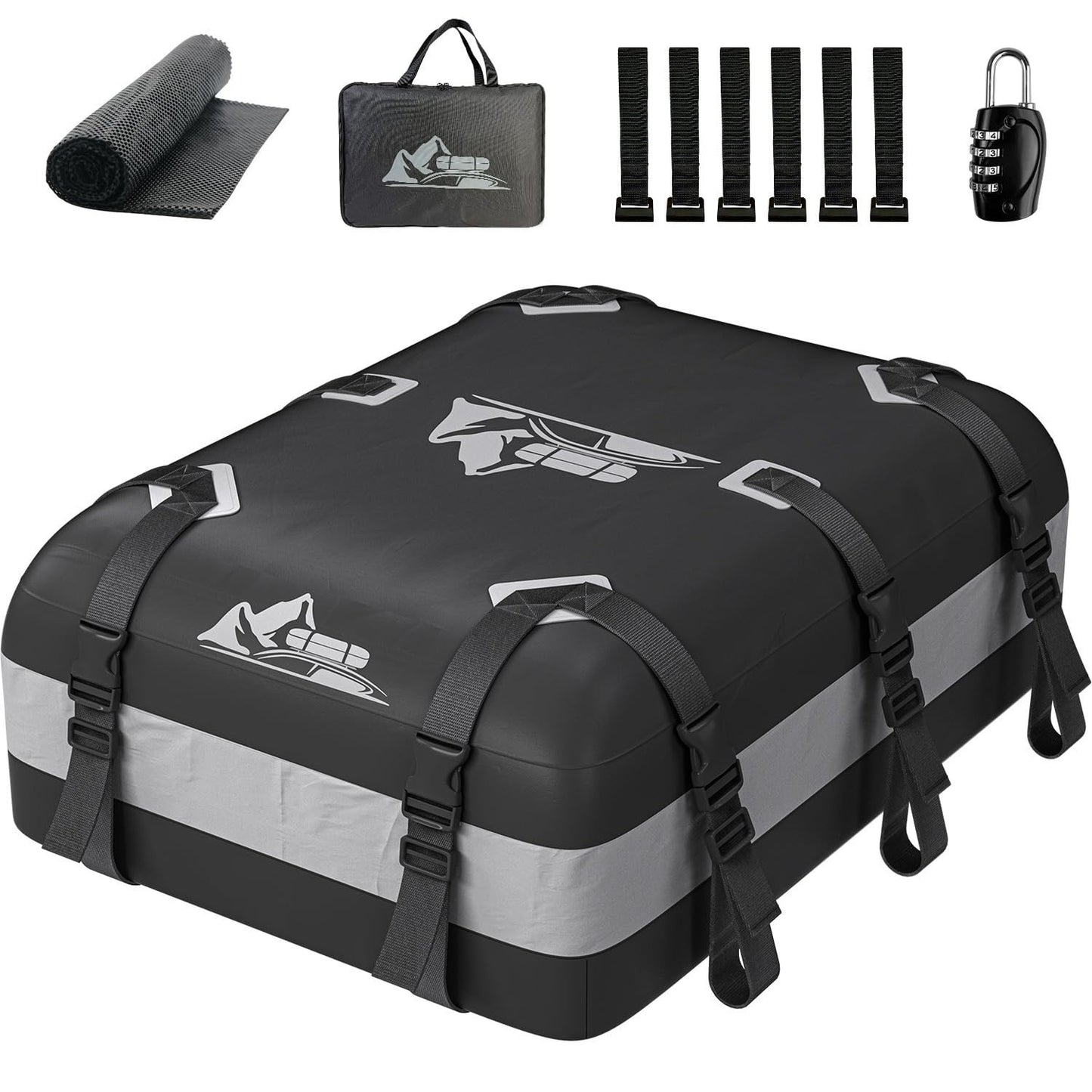 Rooftop Cargo Carrier Bag 15-20 Cu Ft Waterproof Storage for Cars SUV Travel1