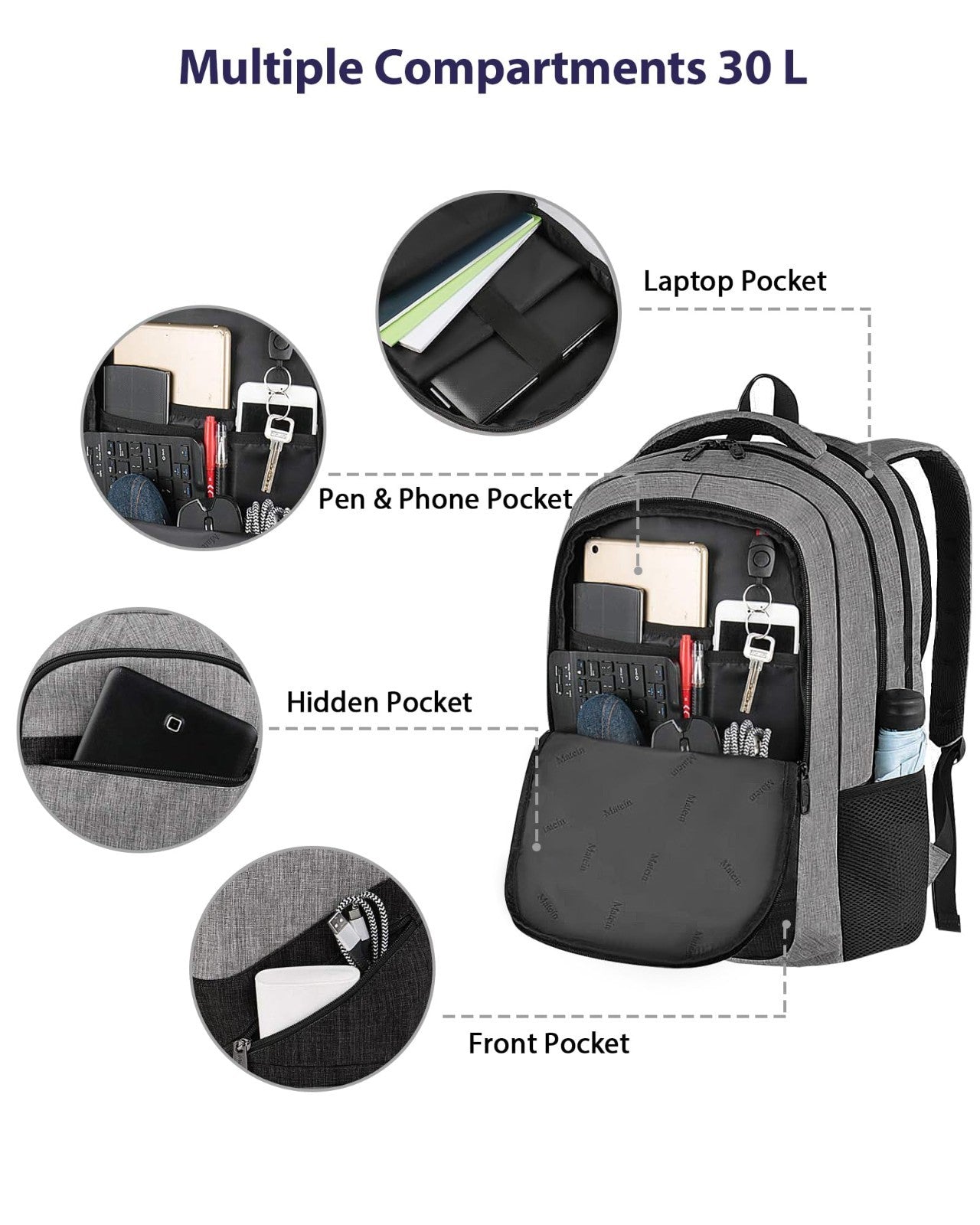 Spacious Laptop Backpack for Work & Travel, TSA Friendly Carry On Bag for Men5