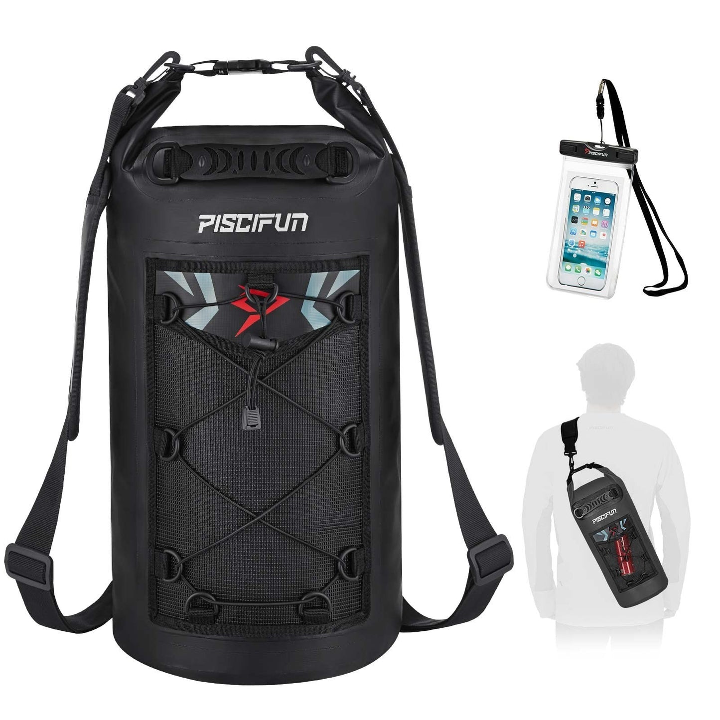 Waterproof Floating Dry Bag Backpack 10L/20L/30L/40L + Phone Case for Kayaking,1
