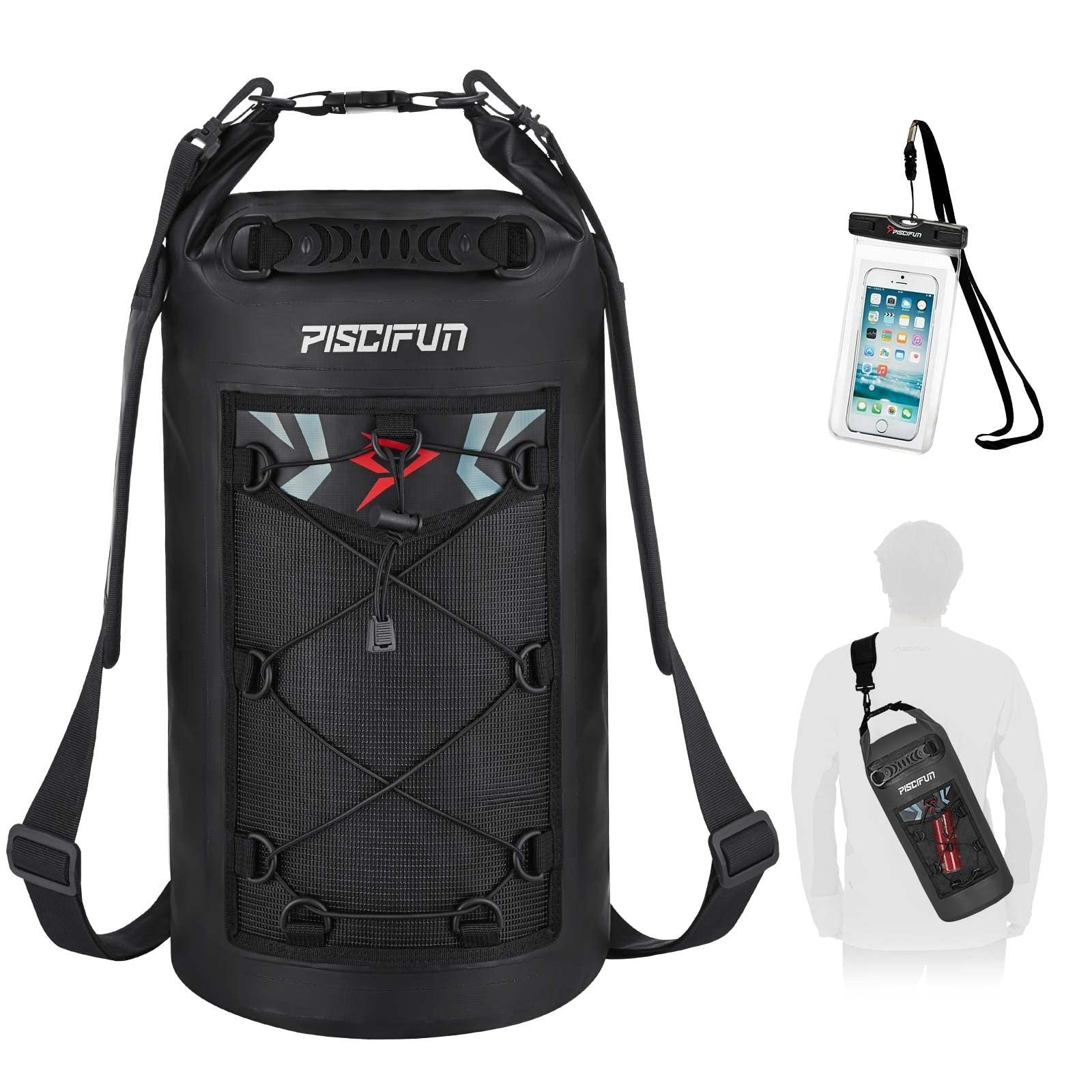 Waterproof Floating Dry Bag Backpack 10L/20L/30L/40L + Phone Case for Kayaking,1
