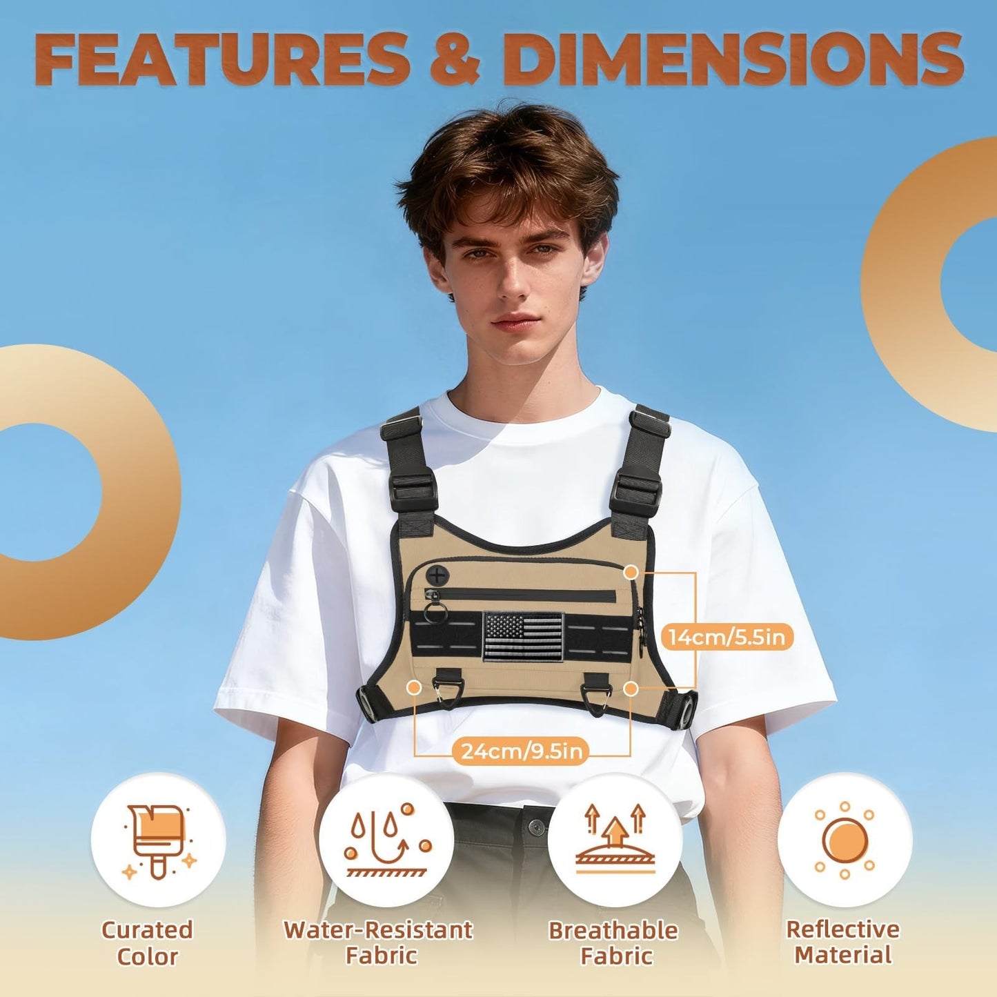 Optimized eBay Title:  "Lightweight Water-Resistant Chest Pack for Men & Women3