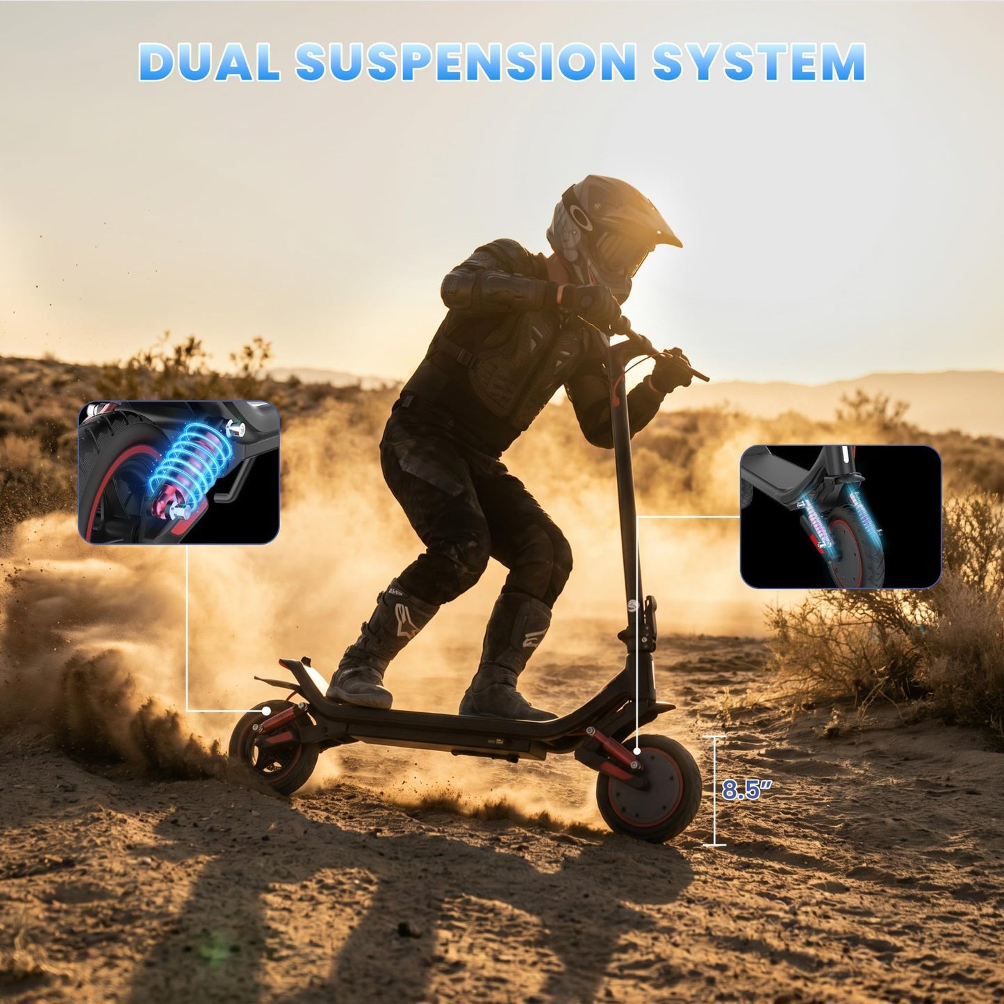 High-Power Electric Scooter for Adults & Teens, 1200W/1000W/500W Motor, 10"/8.5"4
