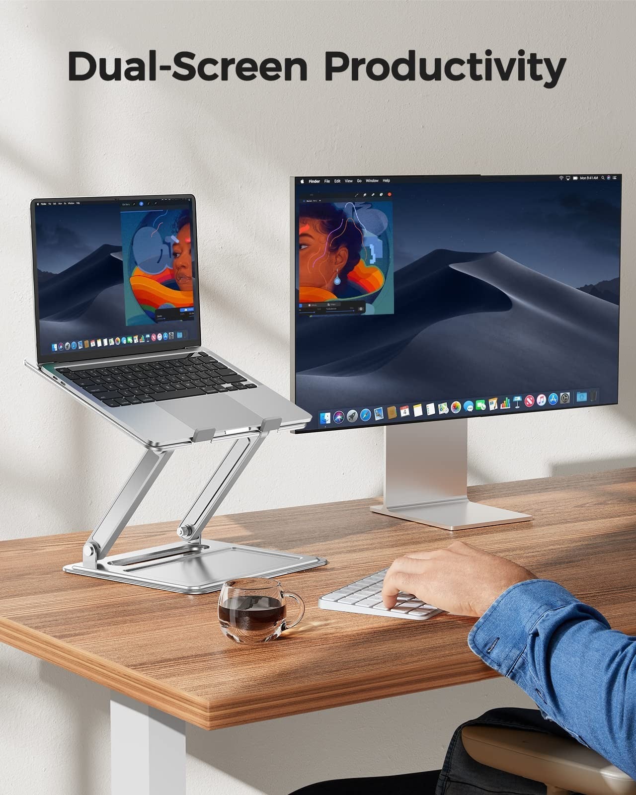 Adjustable Portable Laptop Stand for 17.3" Laptops, Ergonomic Design, Heat Dissi7