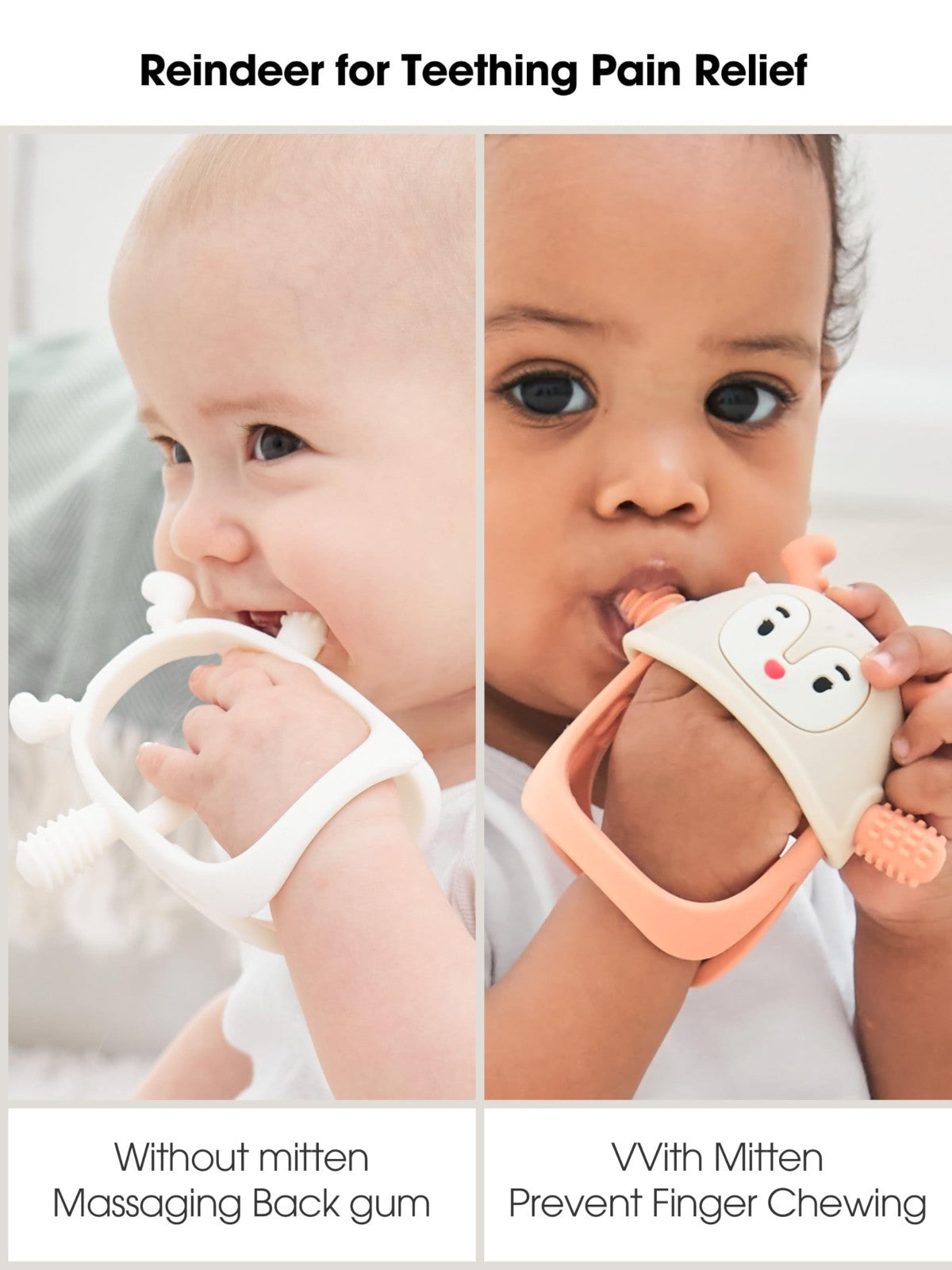 2 Pack Baby Teething Toys   Silicone Teething Mittens, BPA Free, 0 12 Months, Li3