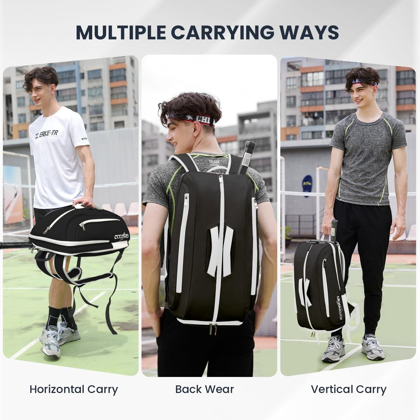 Tennis & Pickleball Racket Backpack with Shoe Compartment, Laptop Sleeve & Fence6