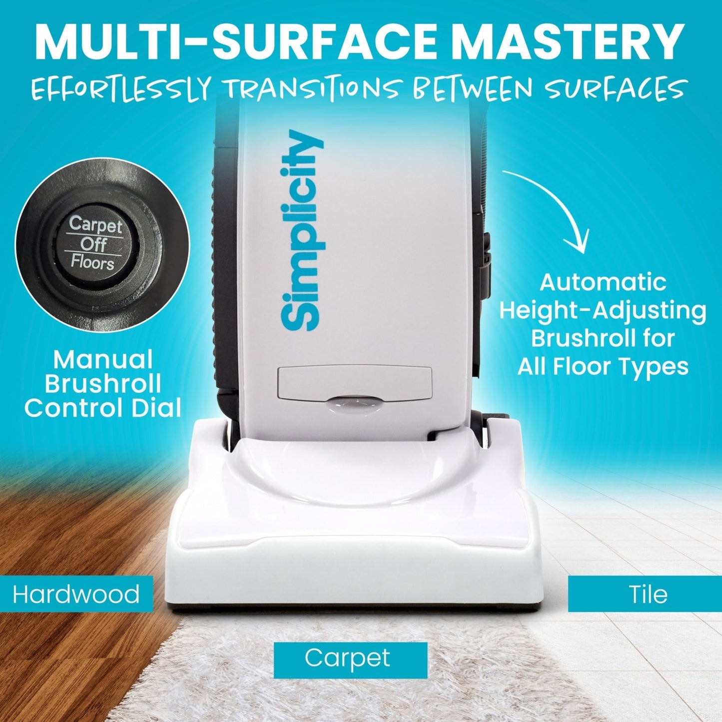Allergy Upright Vacuum Cleaner - Multi-Surface, HEPA Filter, Pet Hair Pickup, Ba3