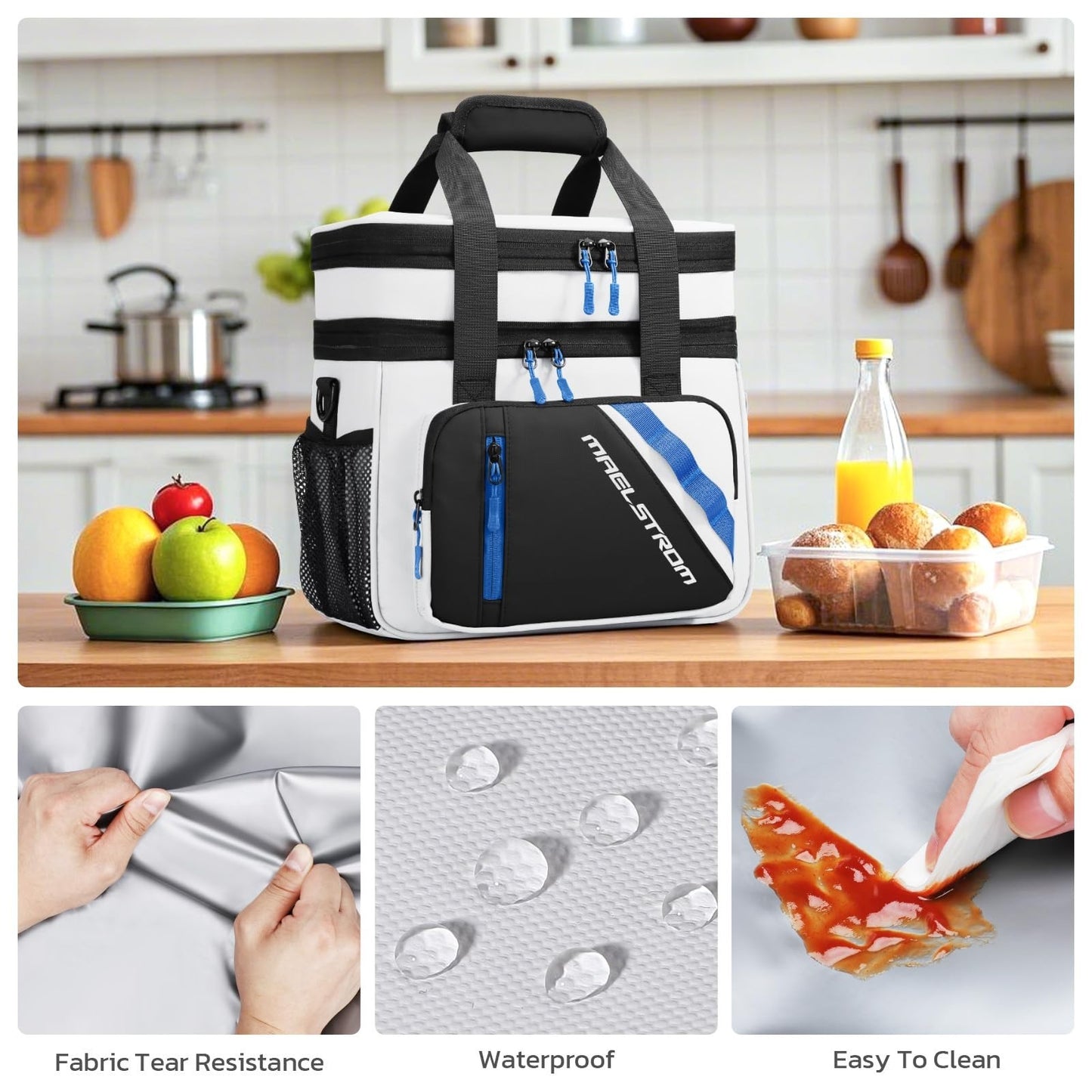 Insulated Lunch Box Cooler Bag 20L - Expandable, Leakproof, Portable for Work, T6