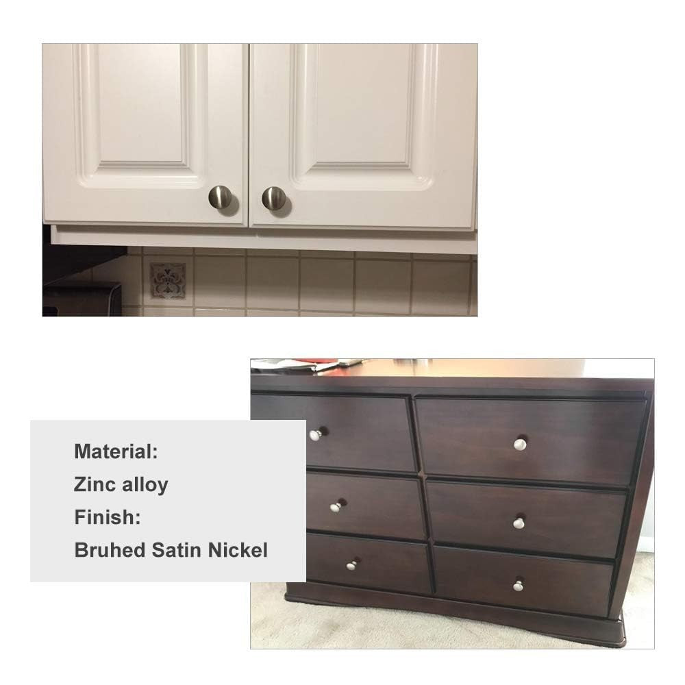 50 Pack Brushed Nickel Cabinet Knobs   Zinc Alloy, Rust Resistant, Smooth Surfac5