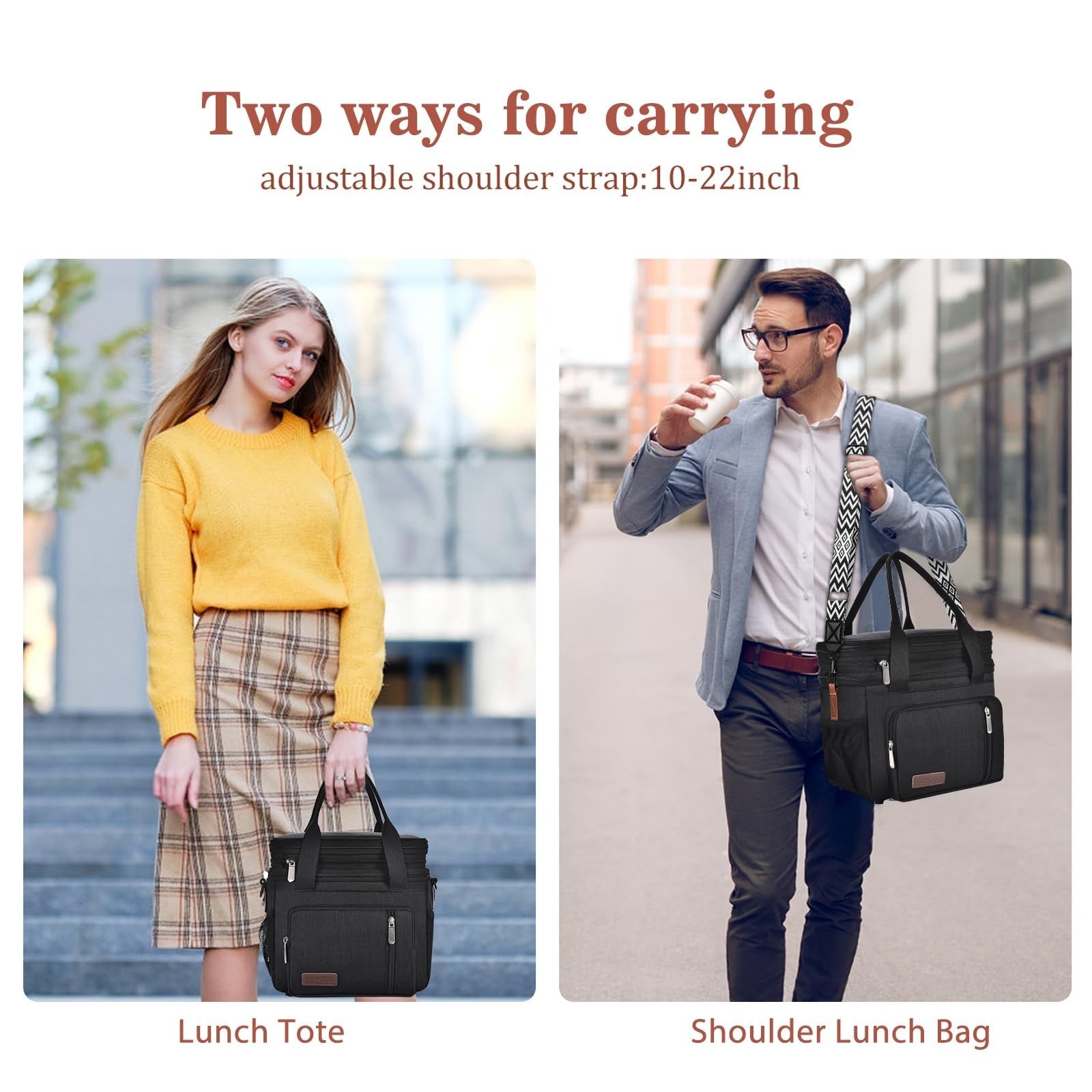 Optimized eBay Title:  "Large Insulated Lunch Bag & Box - Double Deck, Leakproo7