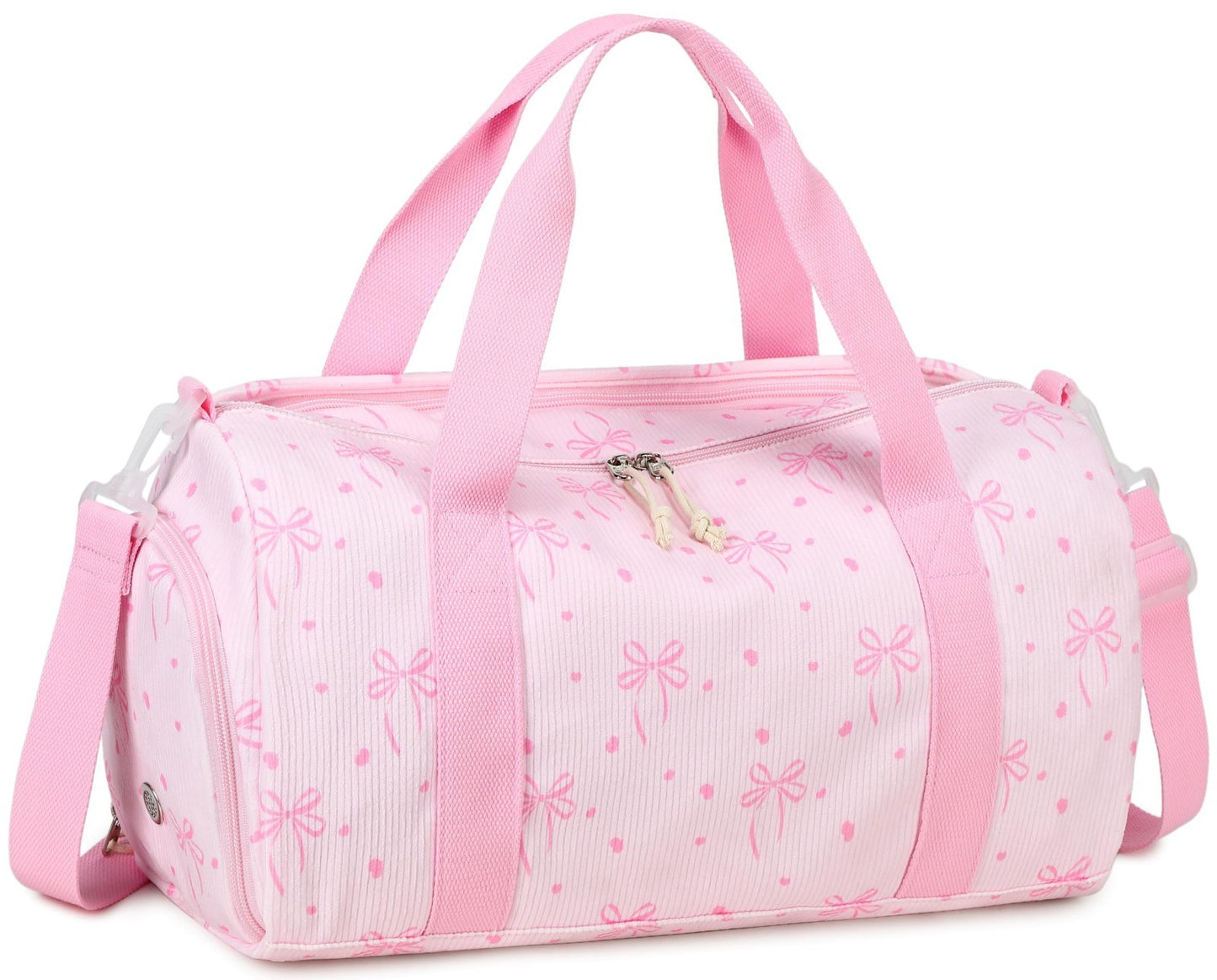 Cute Gym Duffle Bag for Girls - Waterproof Sports Overnight Bag with Shoe Compar1
