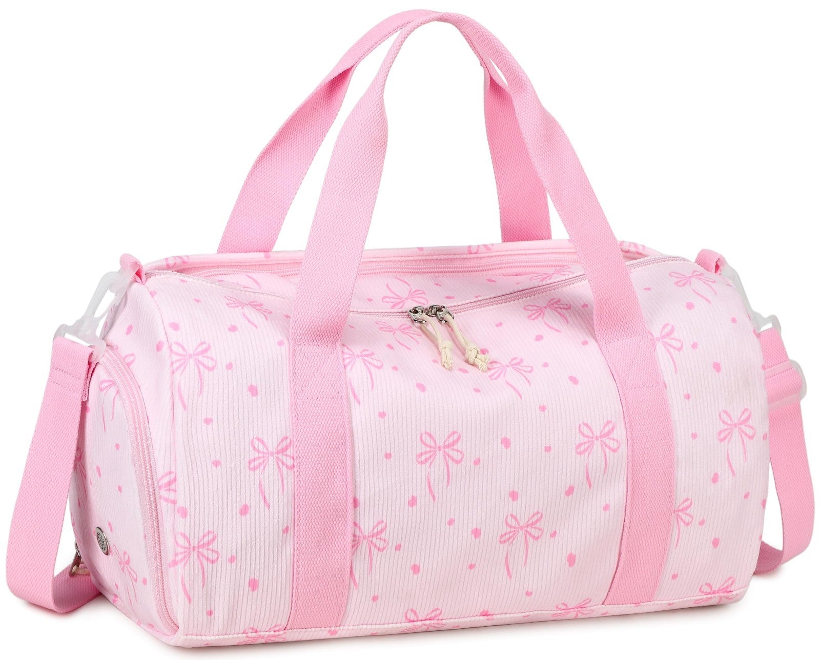 Cute Gym Duffle Bag for Girls - Waterproof Sports Overnight Bag with Shoe Compar1