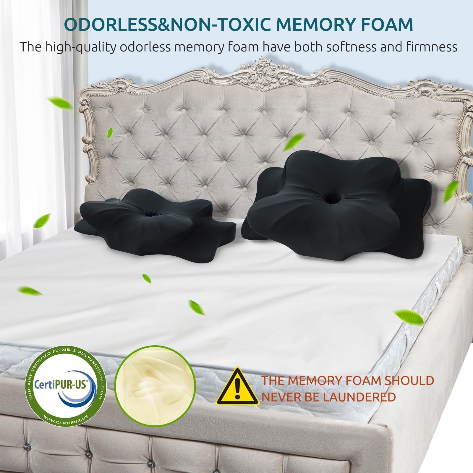 Cervical Memory Foam Pillow for Neck & Shoulder Pain Relief, Cooling Ergonomic S7