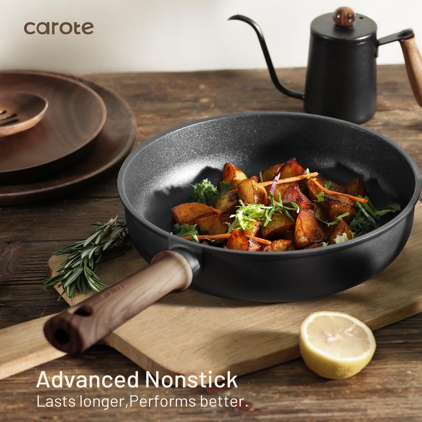 16pcs Nonstick Cookware Set   Scratch Resistant, Easy to Clean, Induction Compat2