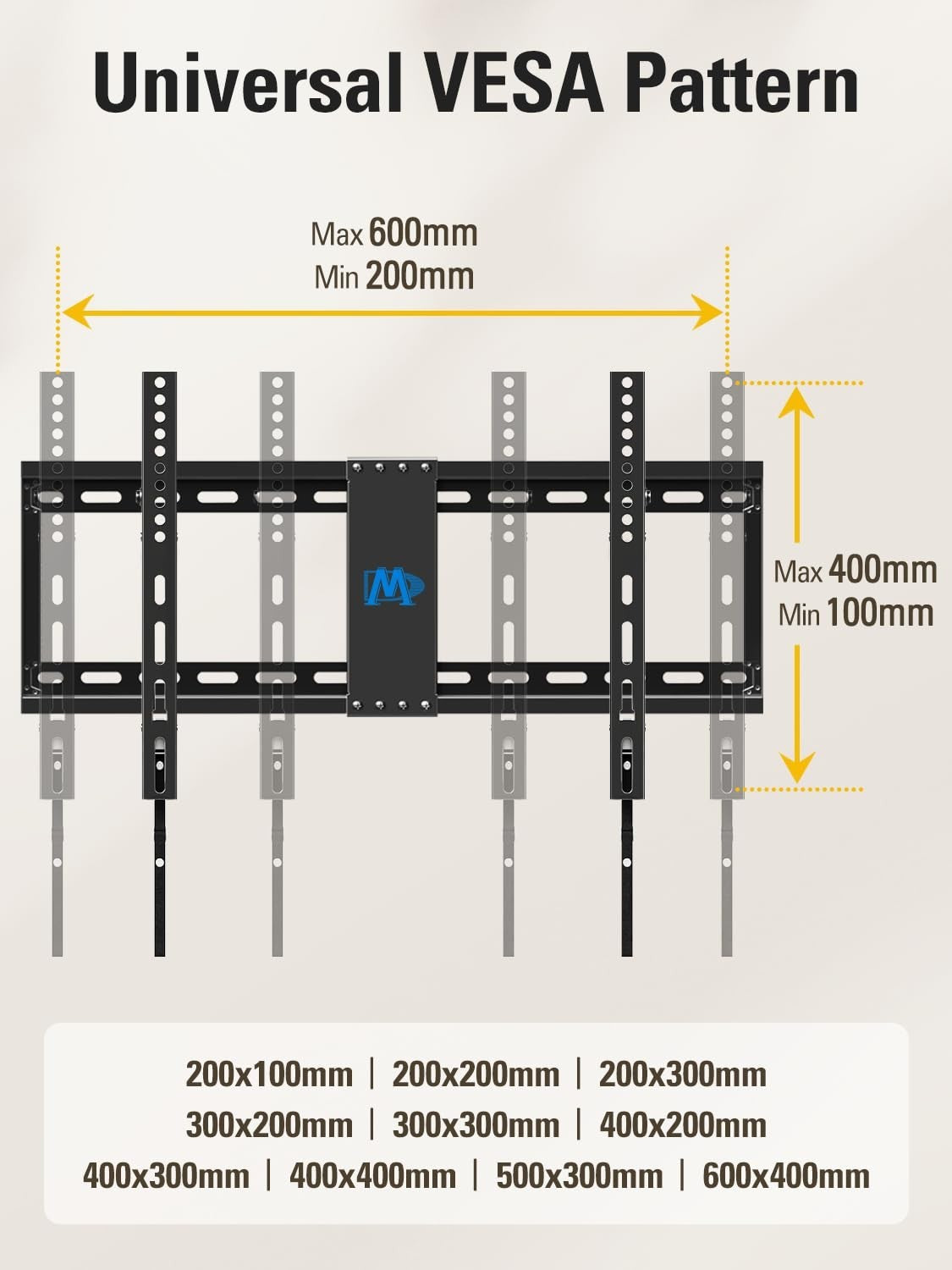 Universal Tilt TV Wall Mount for 37 90 Inch TVs, Low Profile, 132lbs Capacity, V5