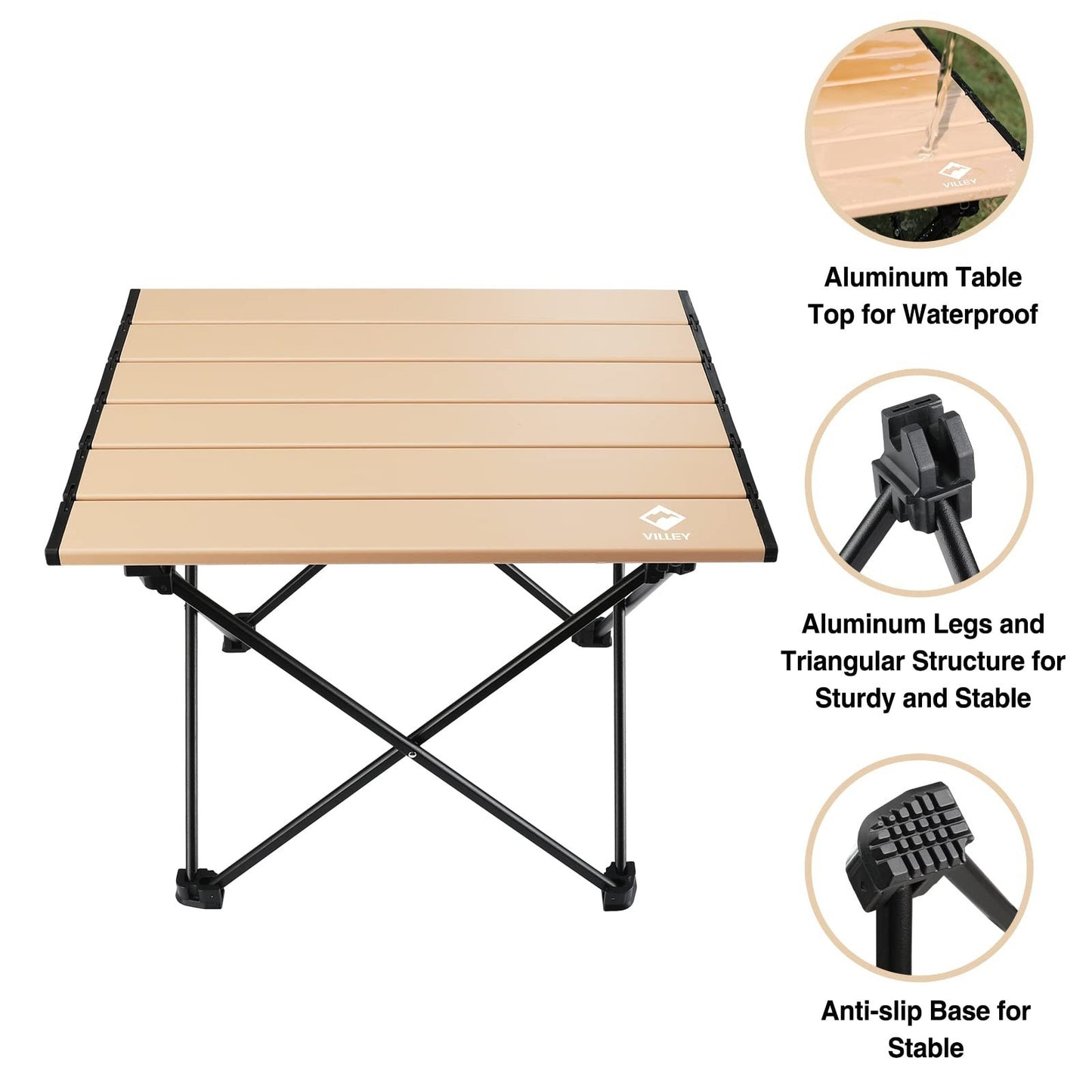 Ultralight Folding Camping Table - Portable Aluminum Beach Table with Carry Bag4
