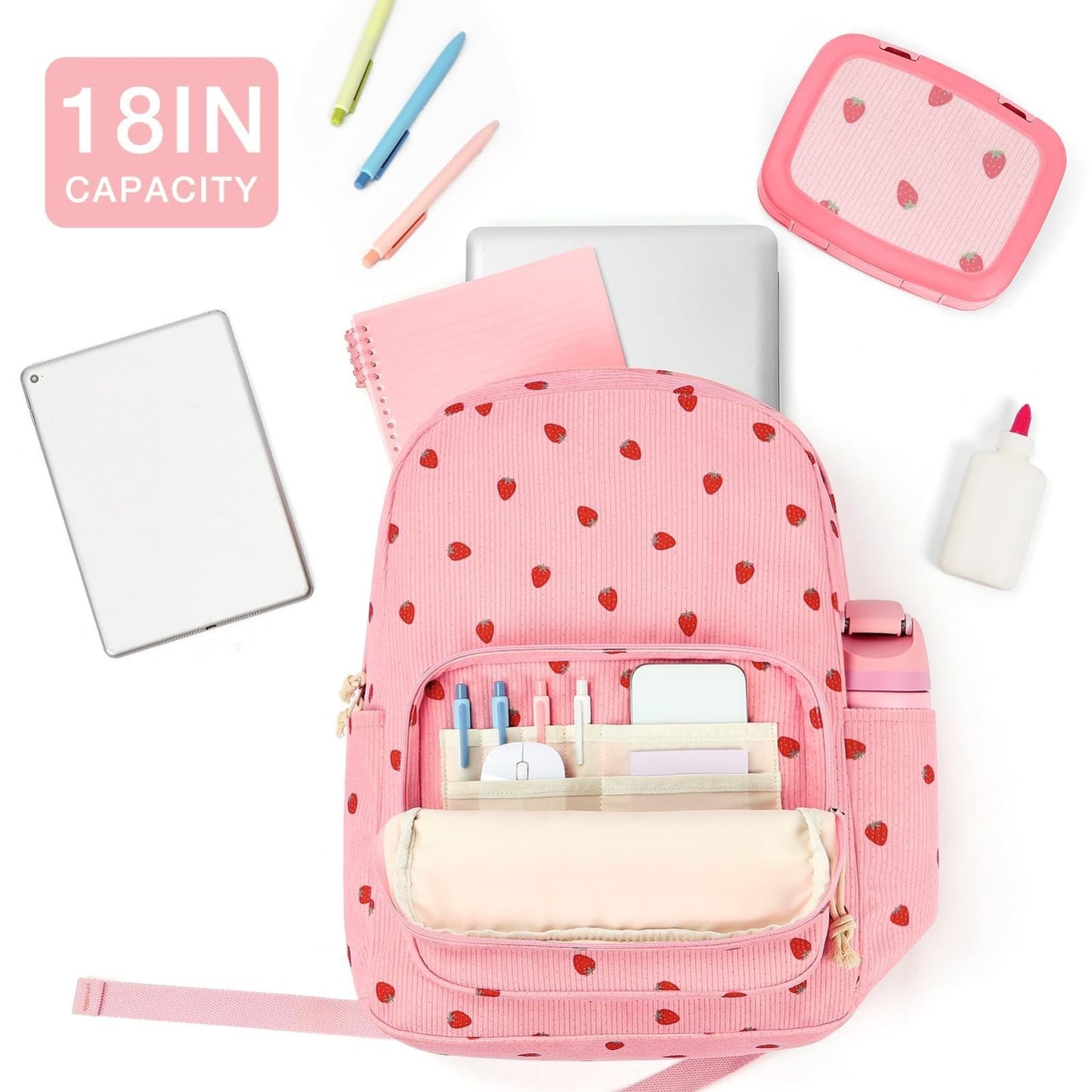 Stylish Preppy Corduroy Kids Backpack, School Bookbag for Girls, Cute & Durable4