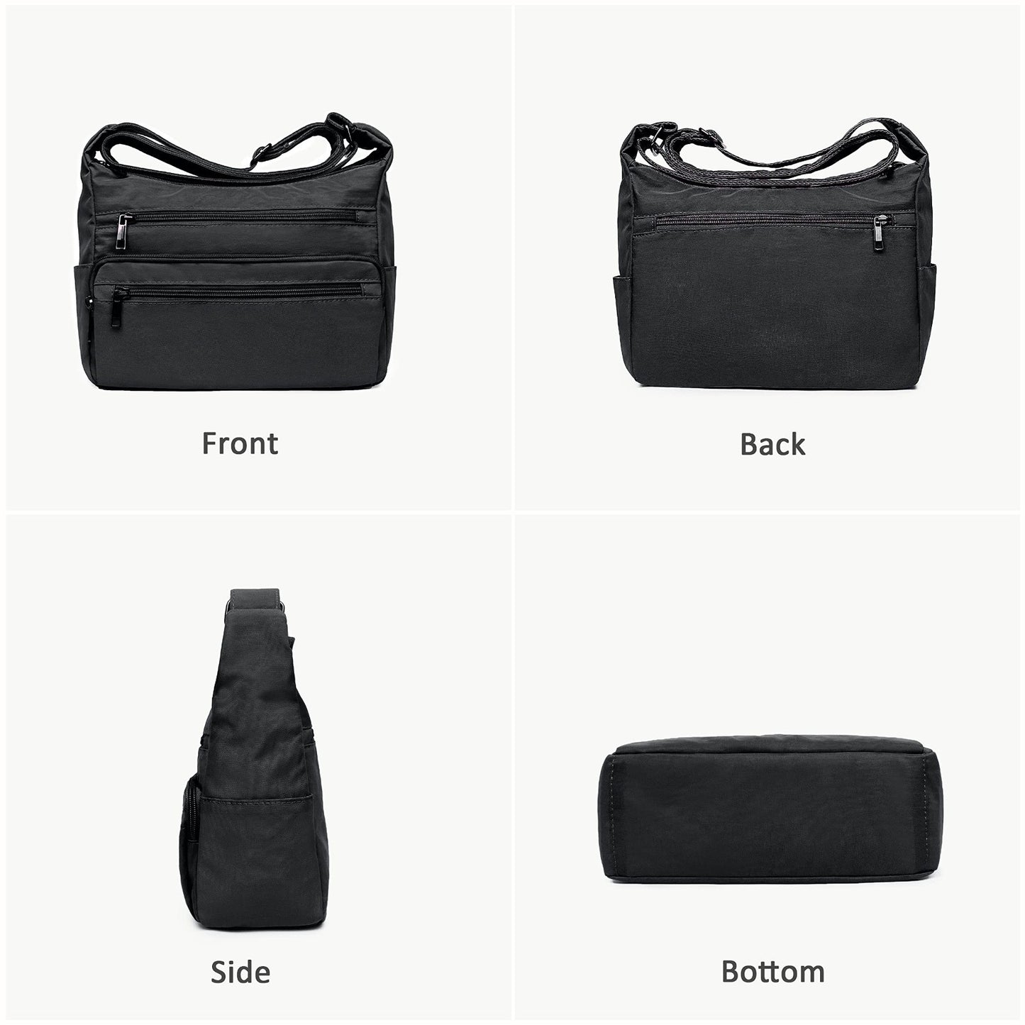Multi Pocket Crossbody Bag for Women - RFID Fabric Nylon Travel Handbag4