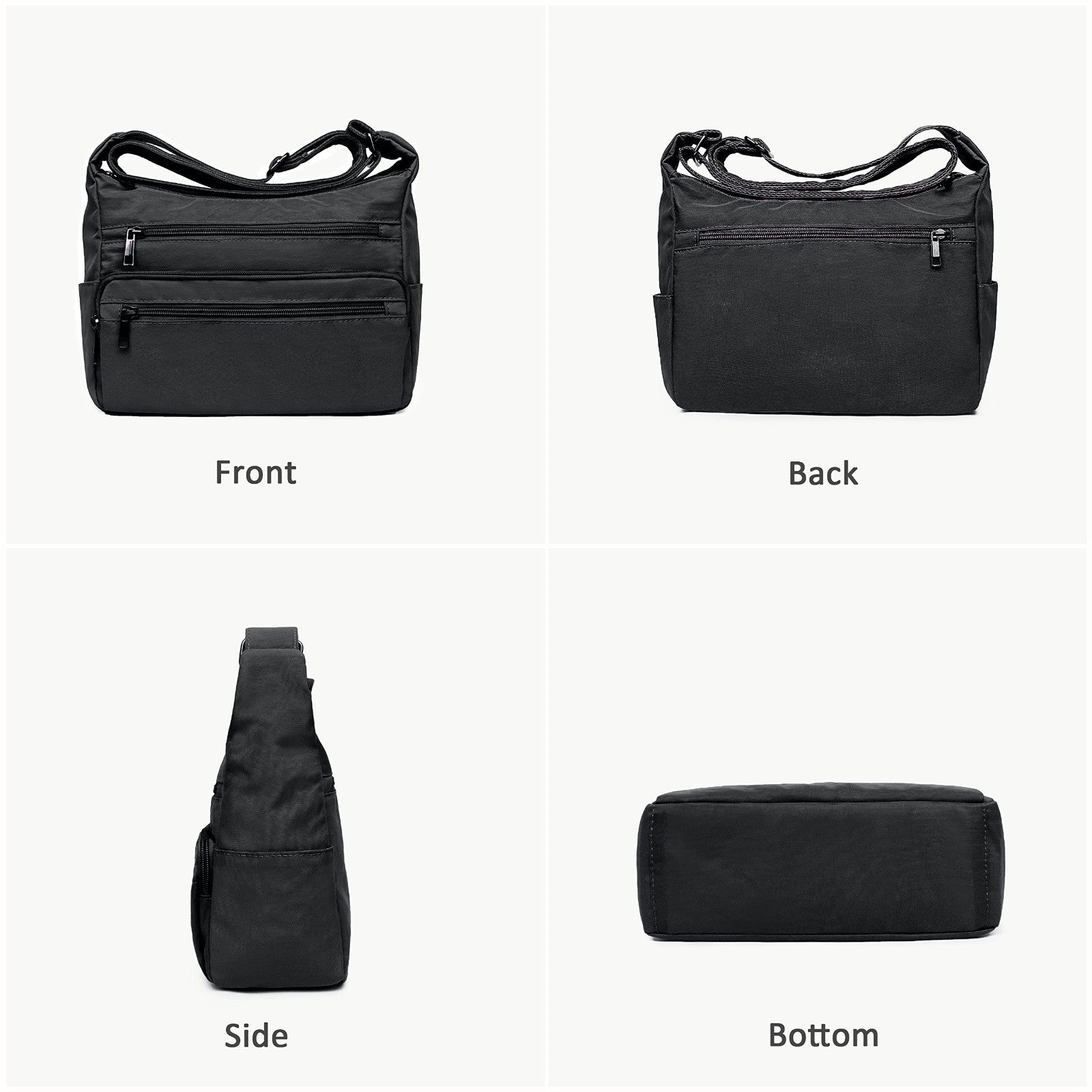 Multi Pocket Crossbody Bag for Women - RFID Fabric Nylon Travel Handbag4