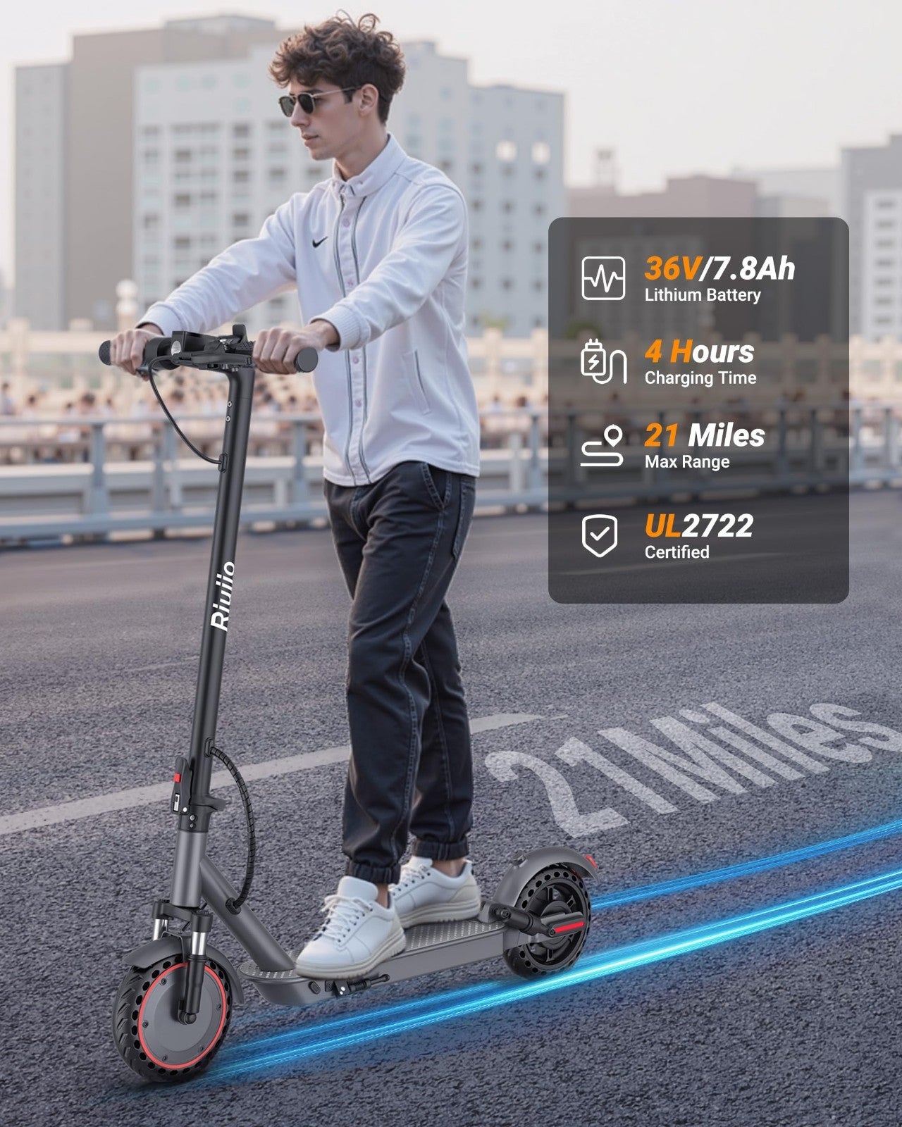 Powerful Electric Scooter 350W-500W, 9-22 MPH, 10-41 Mile Range, Dual Suspension2