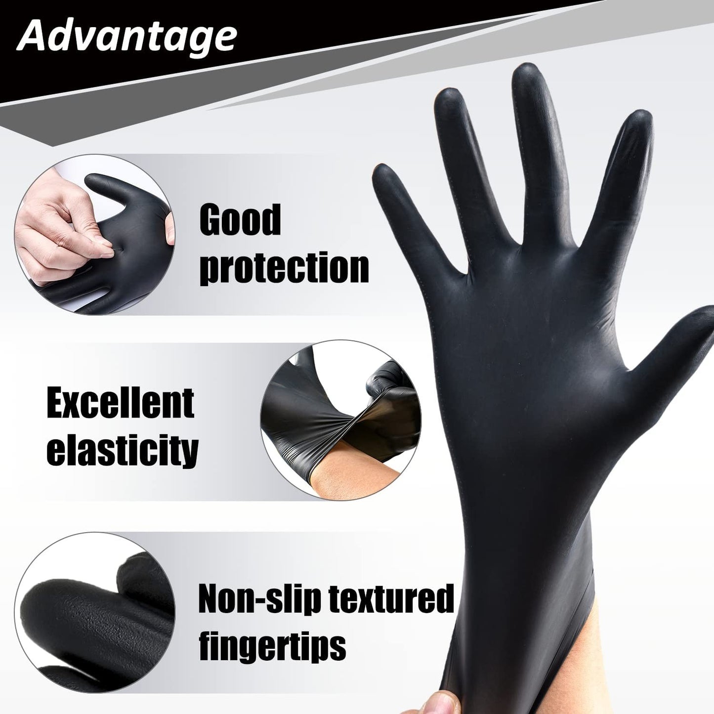 100 Count Nitrile Disposable Gloves - 4mil, Latex-Free, Powder-Free, Food Safe f2