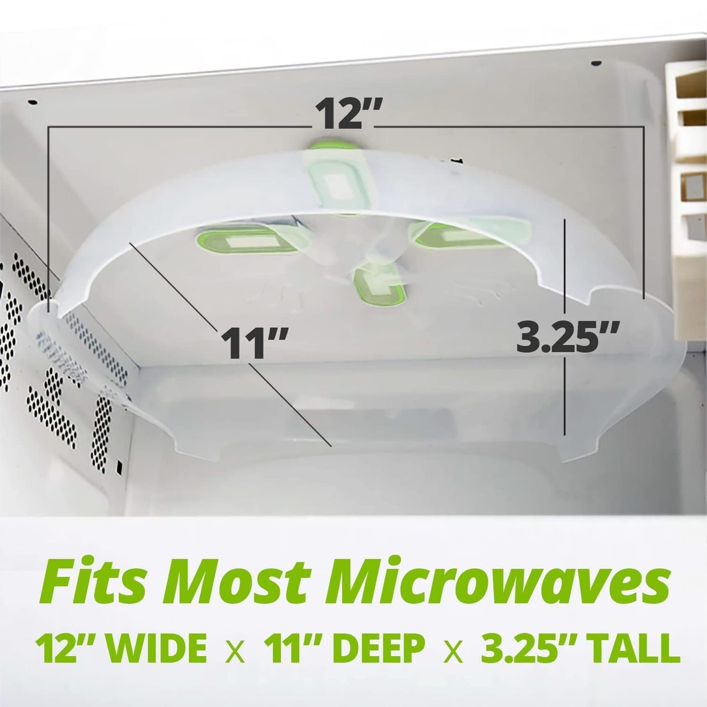 Magnetic Microwave Splatter Cover   12" BPA Free, Vented Lid, Anti Splash, Dishw2