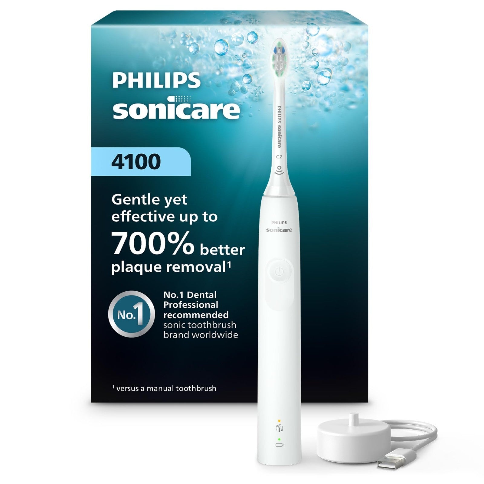 Rechargeable Electric Toothbrush, 700% Plaque Removal, Pressure Sensor, 2 Settin1