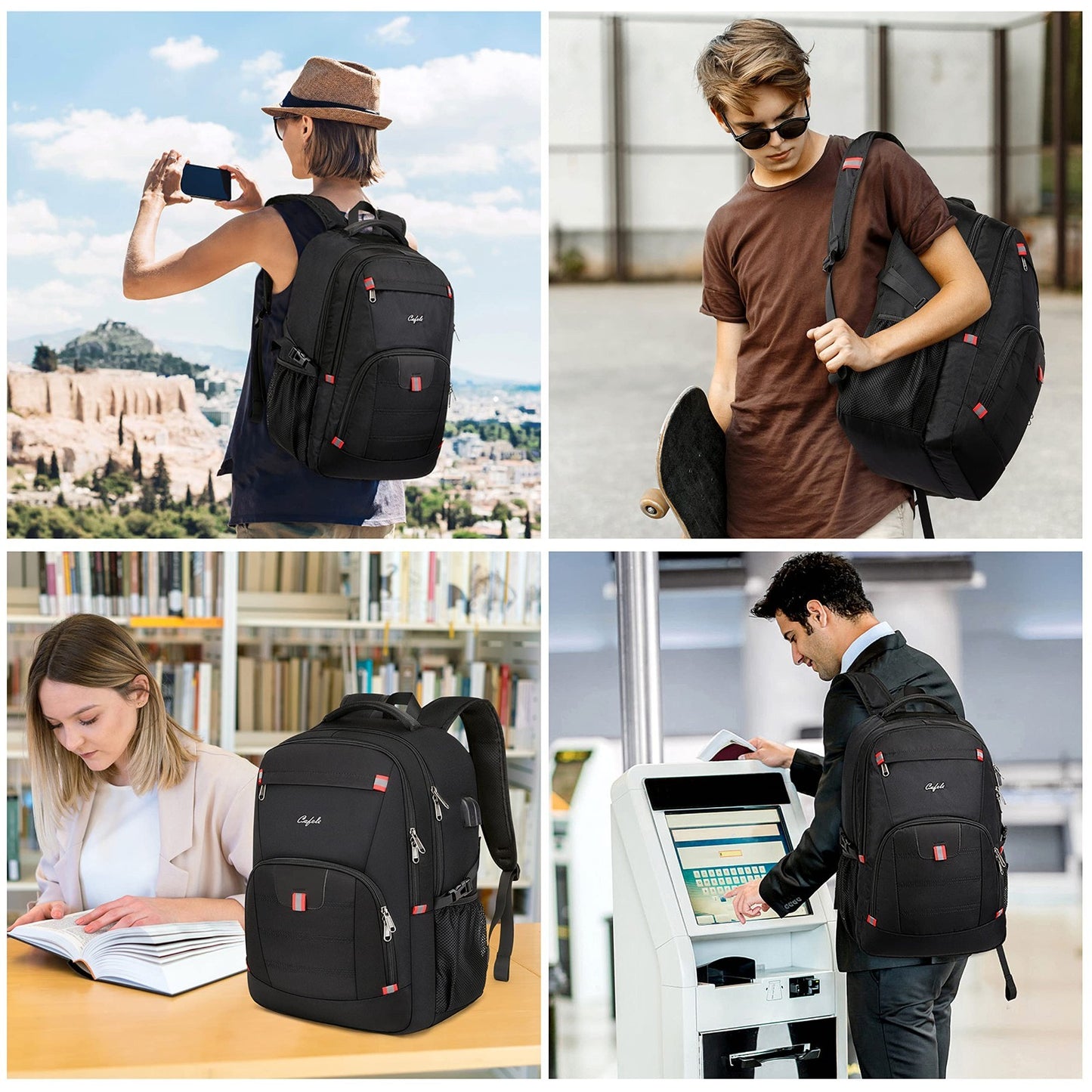 Large 17.3" Laptop Backpack with USB Charging Port, Water Resistant Rucksack for6