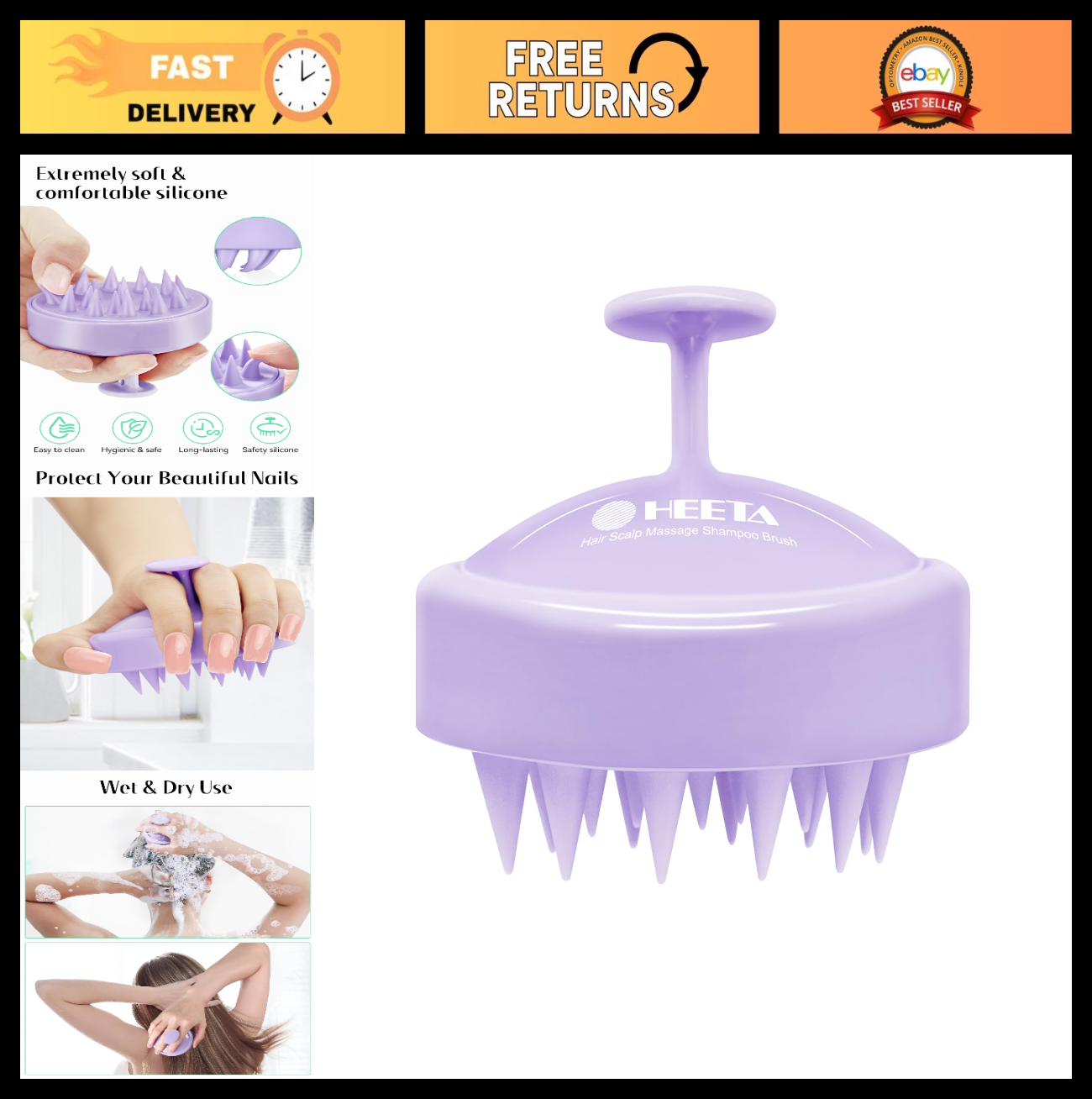 Scalp Massager Brush for Hair Growth   Soft Silicone Dandruff Scrubber, Light Pu0