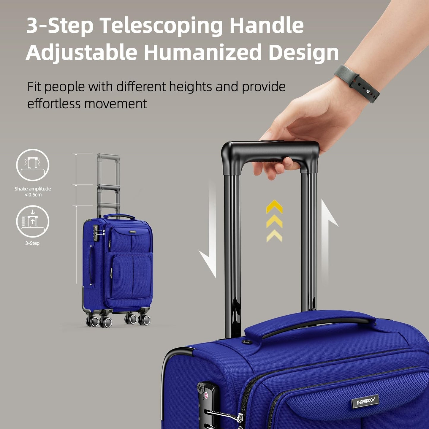 3-Piece Softside Luggage Set - Expandable, Lightweight, 360° Spinner Wheels, TSA3