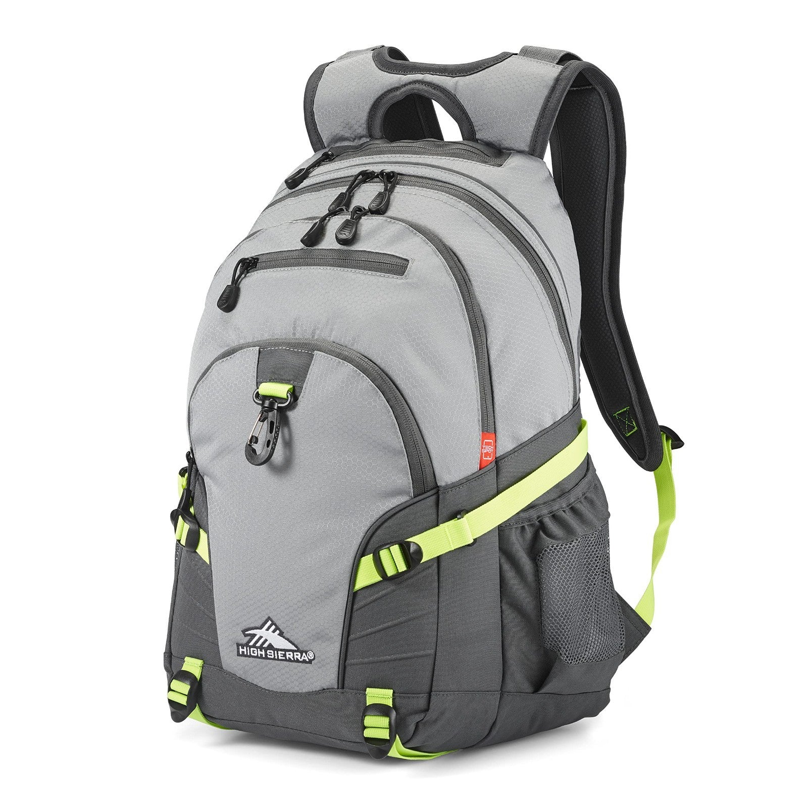 Versatile Travel & Work Backpack with Tablet Sleeve   Steel Grey/Mercury/Neon Gr0