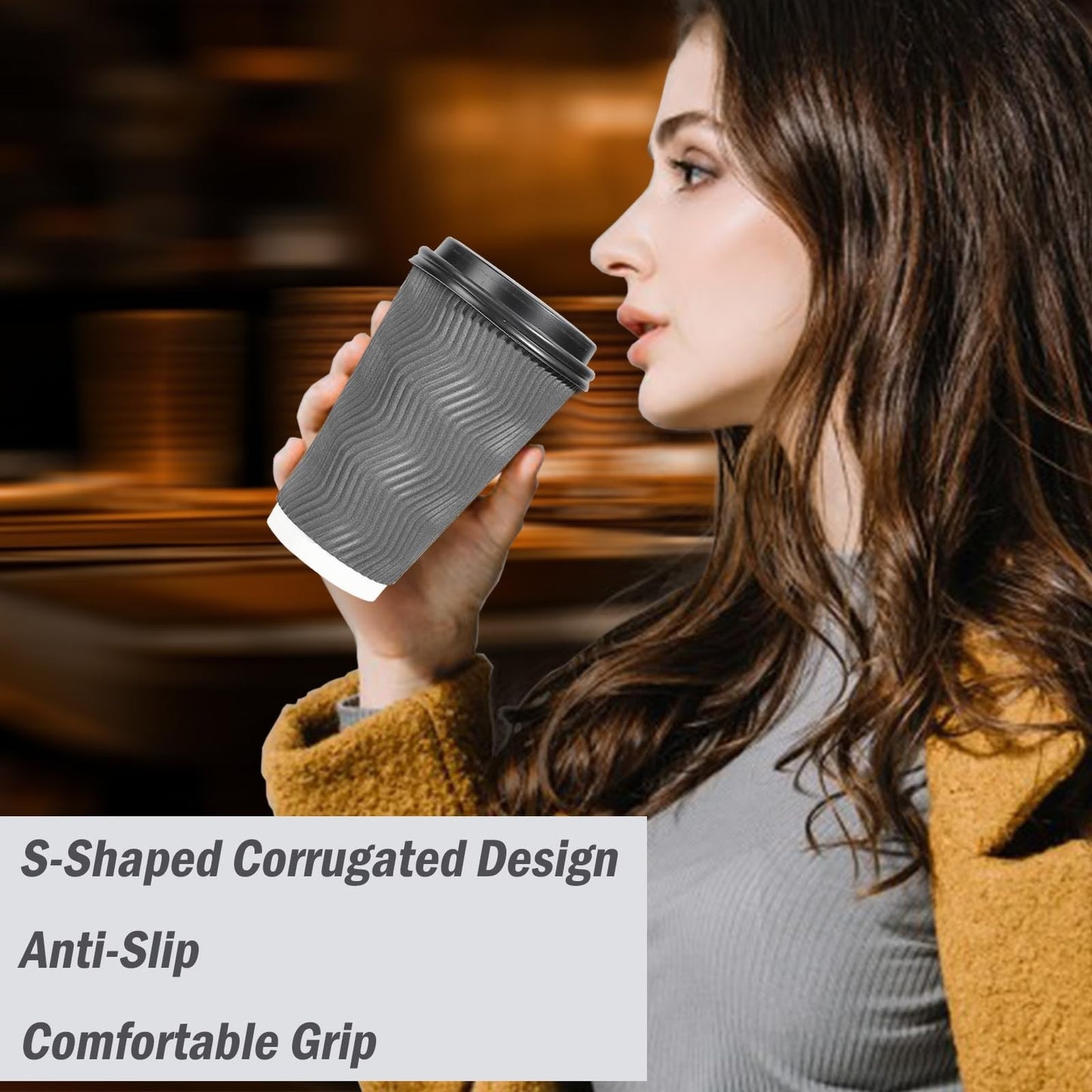 500 Pack Insulated Disposable Coffee Cups 16 oz with Lids | Hot Drink To Go Cups3