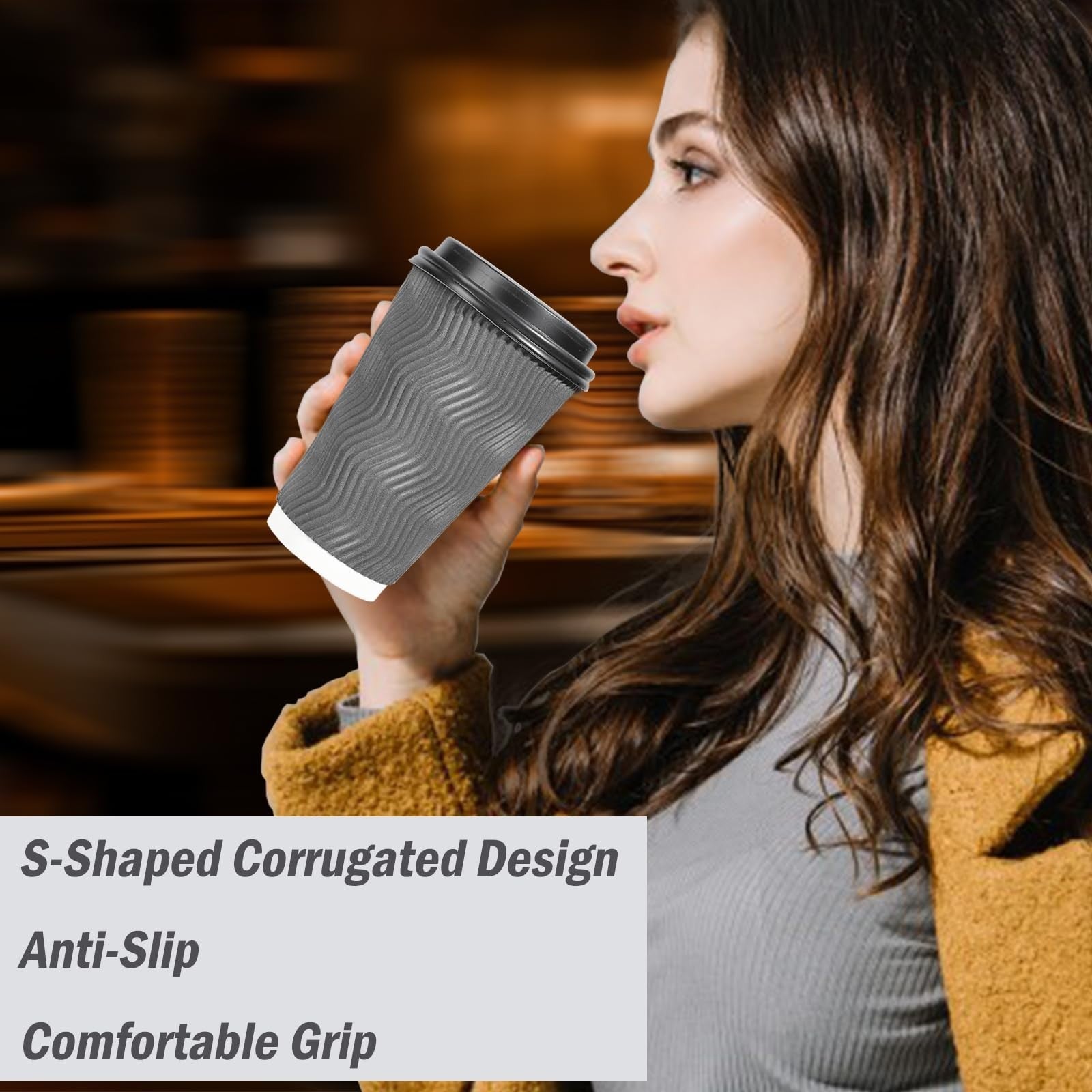 500 Pack Insulated Disposable Coffee Cups 16 oz with Lids | Hot Drink To Go Cups3