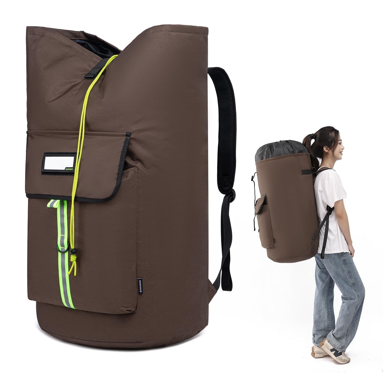 Extra-Large Heavy Duty Laundry Backpack Bag with Drawstring Closure - Ideal for1