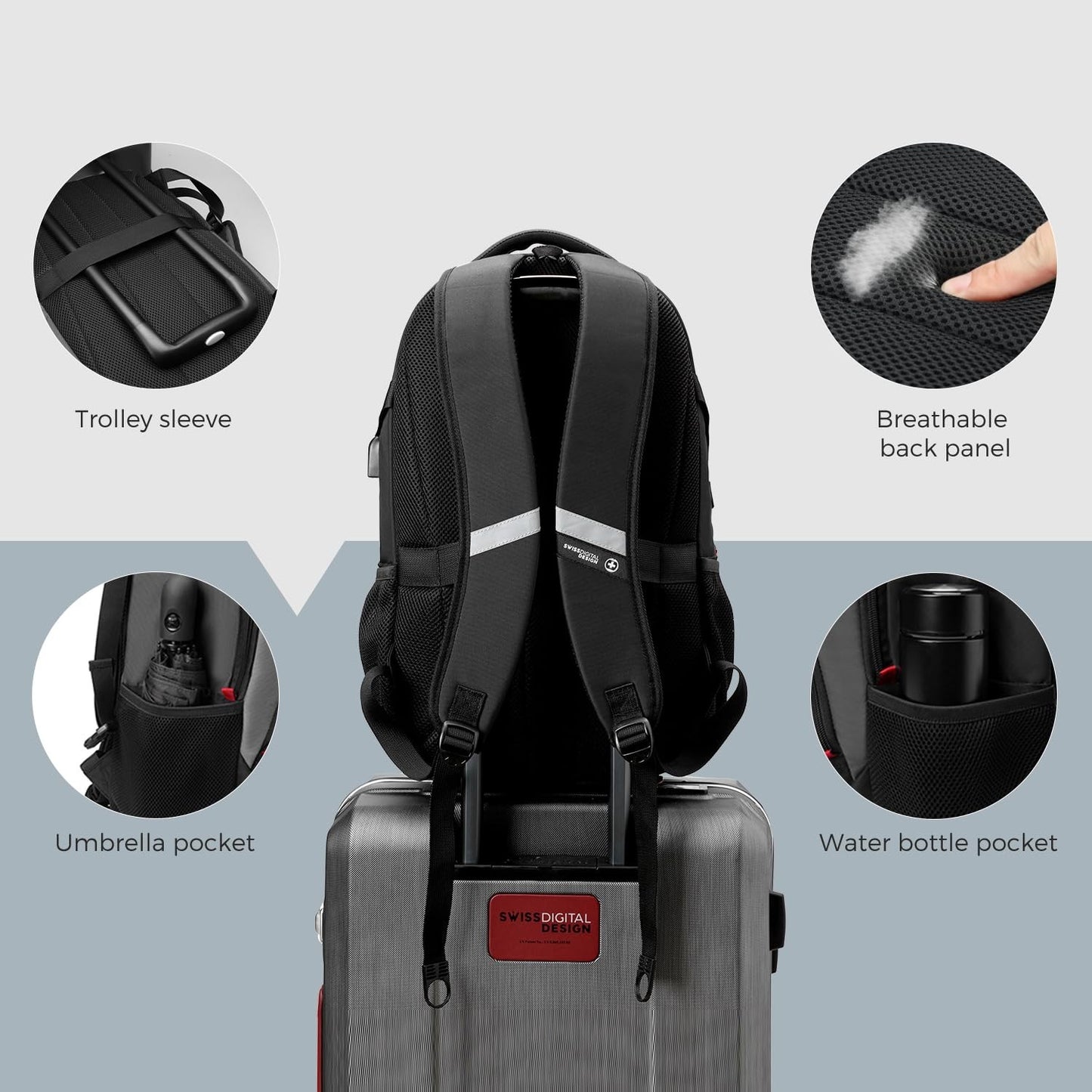 Travel Laptop Backpack with USB Charging Port, Fits 15.6" Computer, 31L Bookbag6