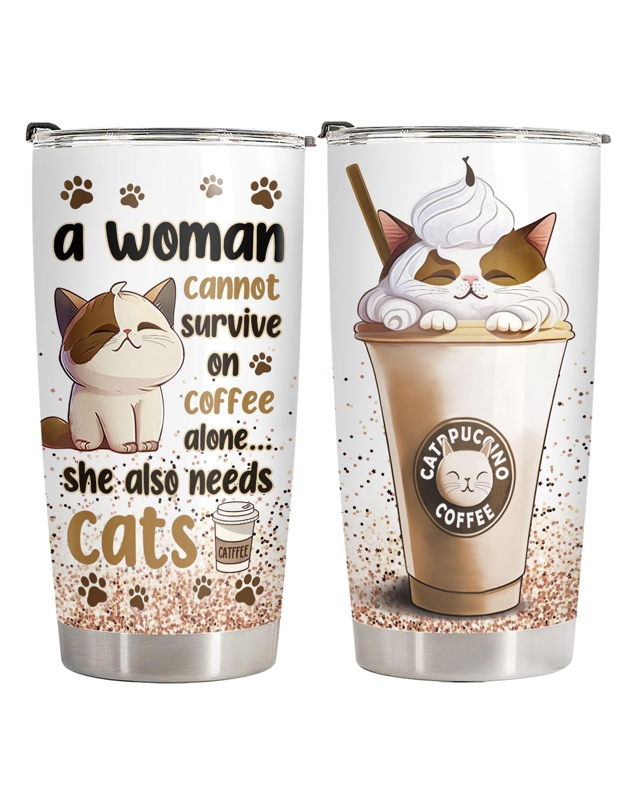Funny Cat Mom Travel Mug 20oz   Cute Coffee Tumbler Gift for Cat Lovers & Friend1