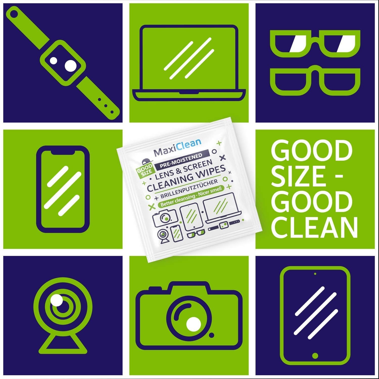 Pre-Moistened Lens Wipes 440 Pack - Streak-Free Glasses & Screen Cleaner, Bulk I6