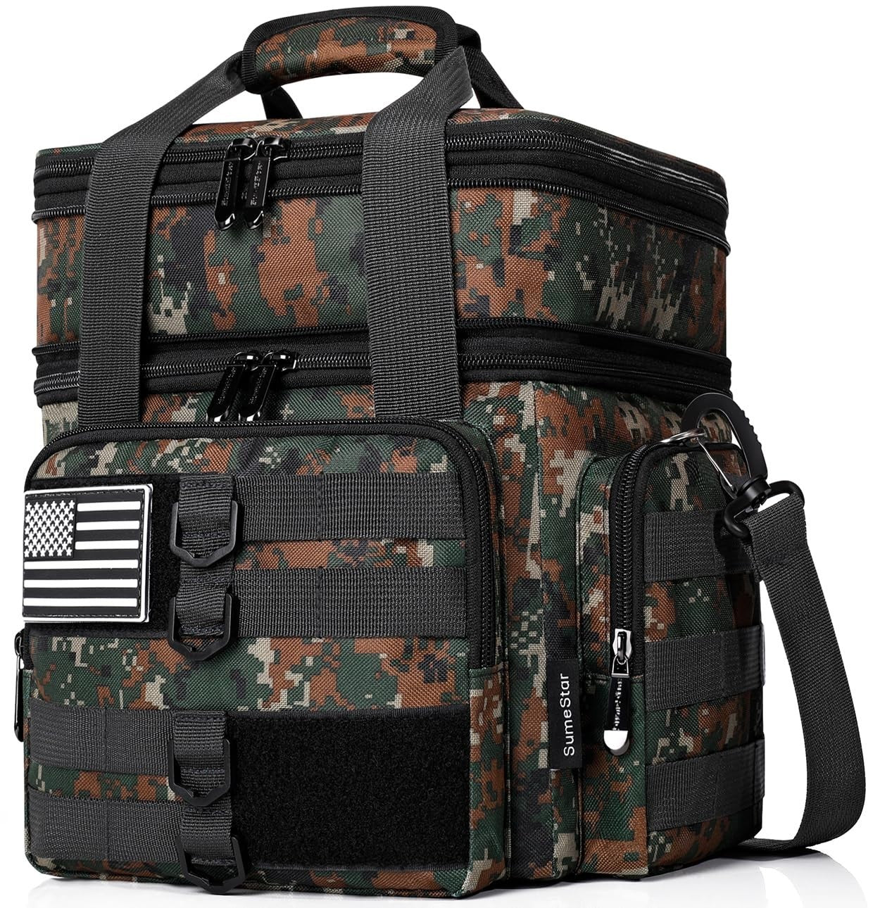 Tactical Insulated Lunch Bag - Heavy Duty Expandable Cooler for Work, Camping, C1
