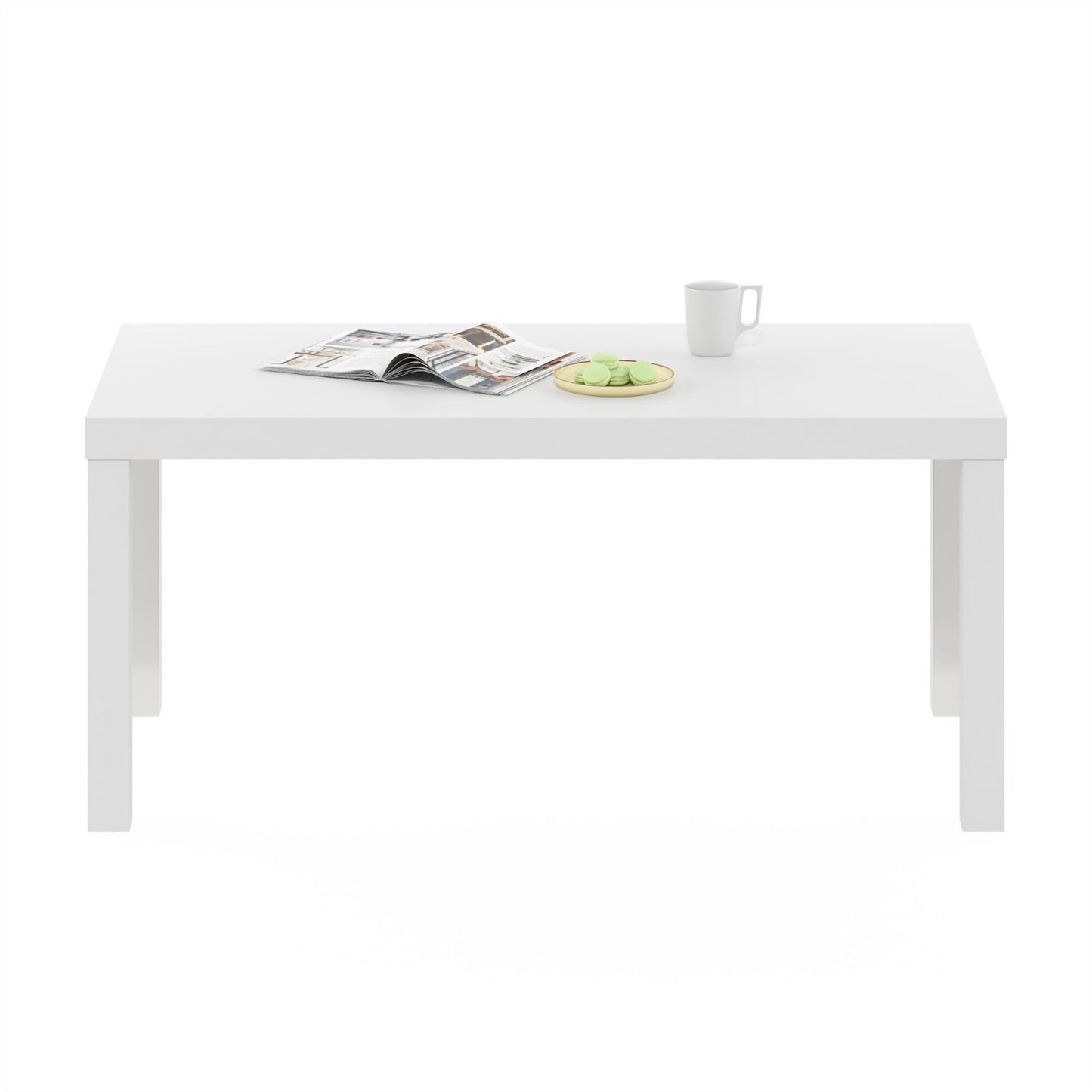 Modern Rectangle Coffee Table - 1.8" Thick Top, Stylish Side Table for Living Ro3