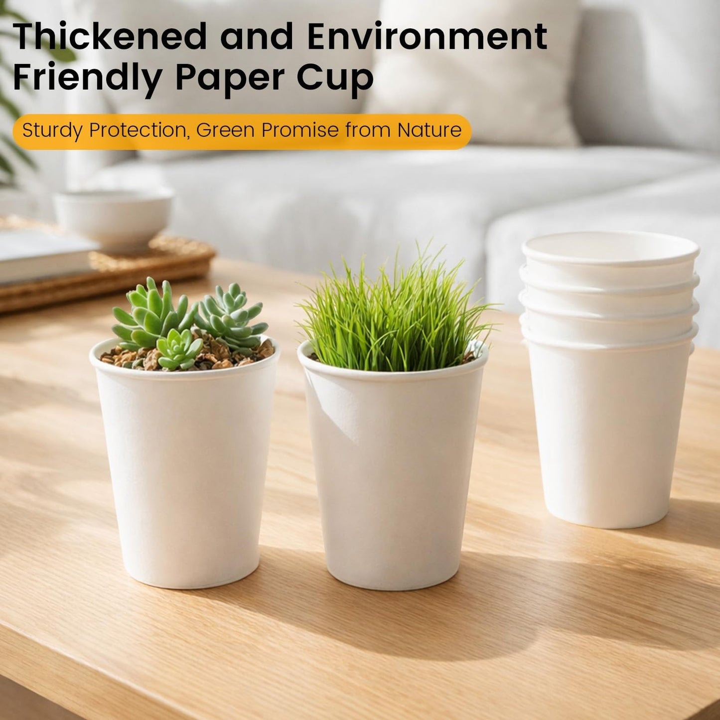 300 Pack 12 oz Disposable Paper Coffee Cups - Sturdy, Leak-Resistant for Hot & C3
