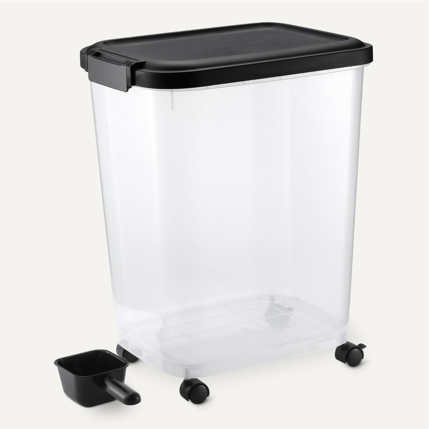 Pet Food Storage Container with Wheels, BPA-Free, 30lbs Capacity, Detachable Sco3