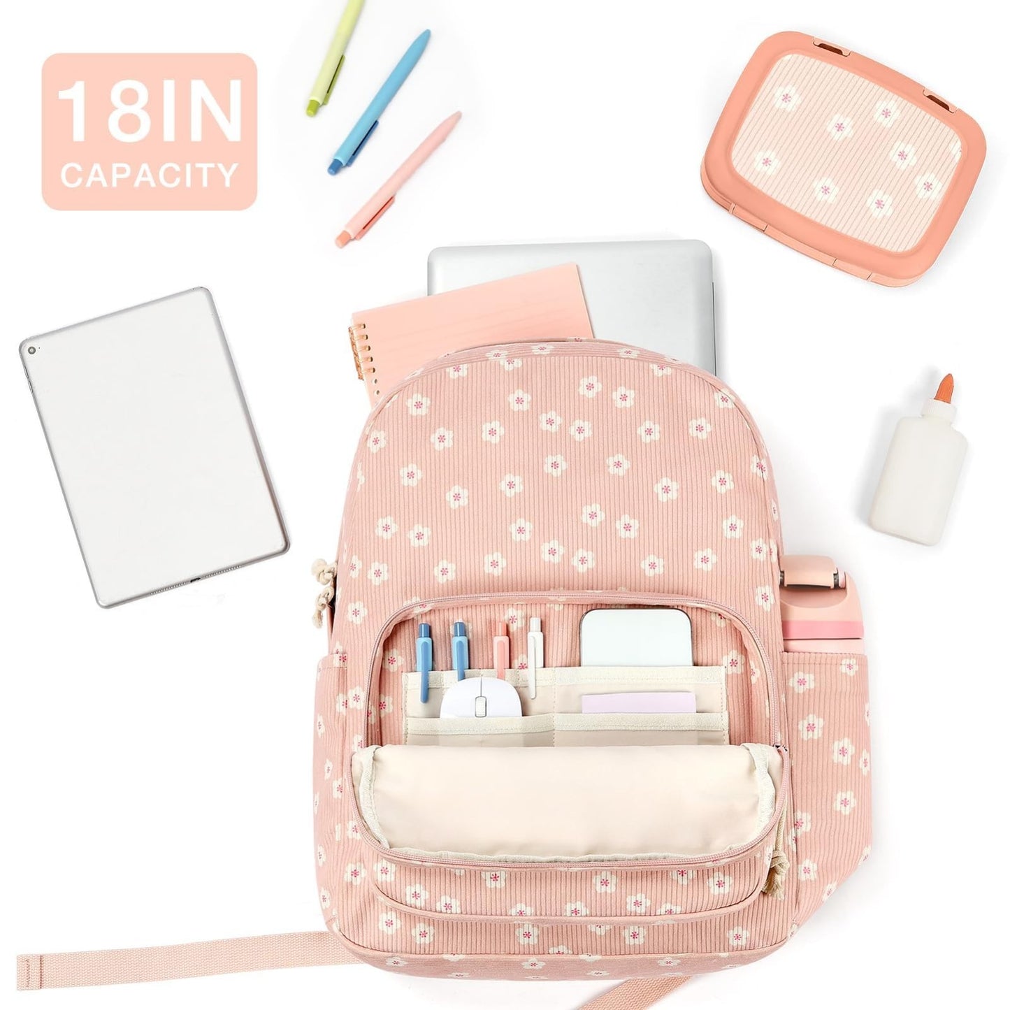 Adorable Preppy Corduroy Kids Backpack & Bookbag for Girls   School Essentials4