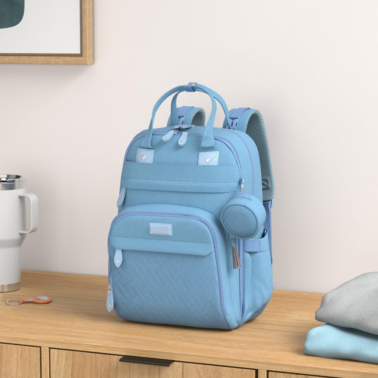 Multi Function Water Resistant Diaper Bag Backpack   Baby Travel Tote, Changing2