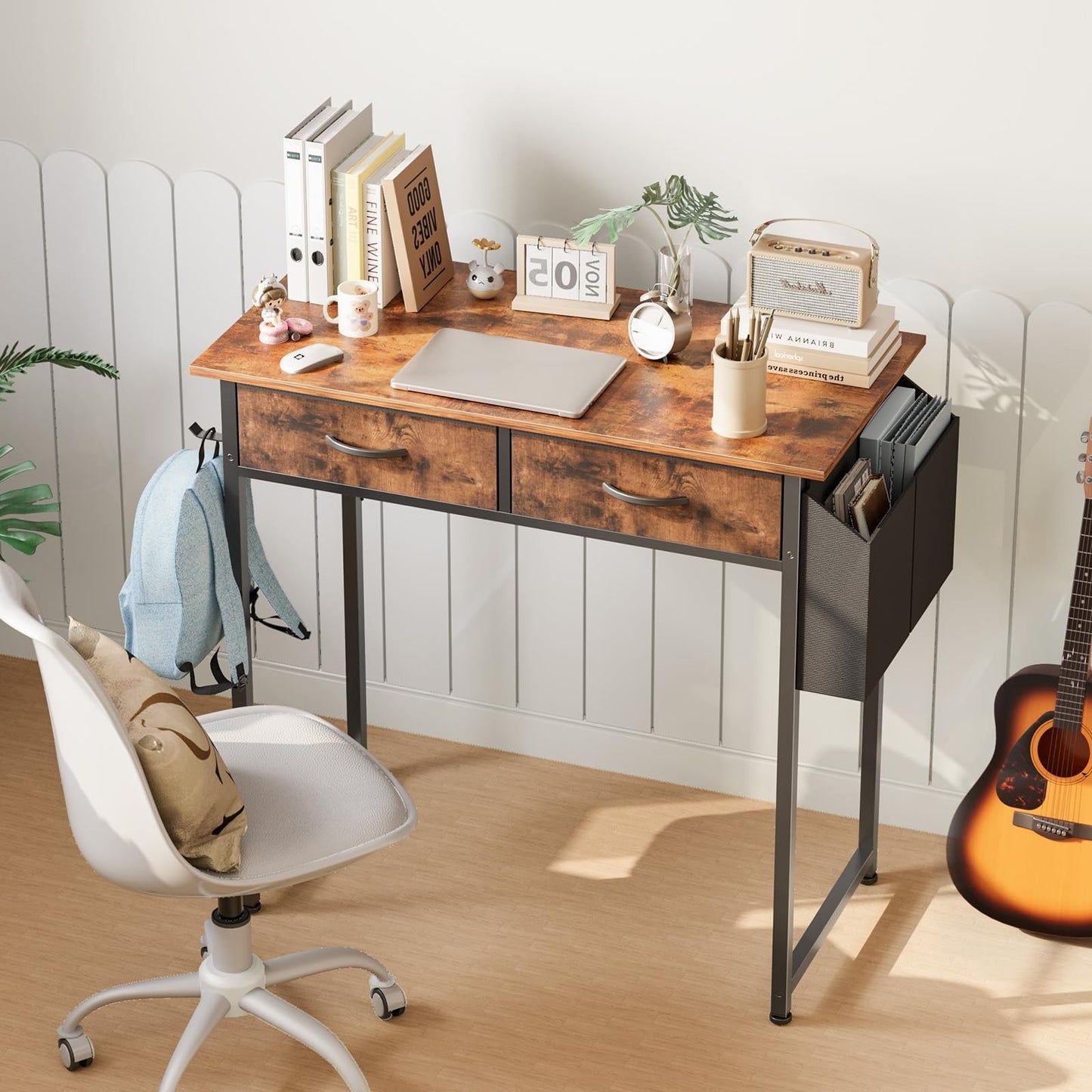 32" Home Office Desk with Drawers, Gaming Writing Table, Storage Bag & Headphone3
