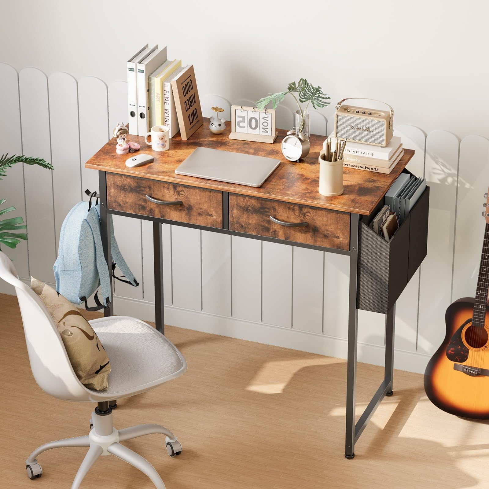 32" Home Office Desk with Drawers, Gaming Writing Table, Storage Bag & Headphone3