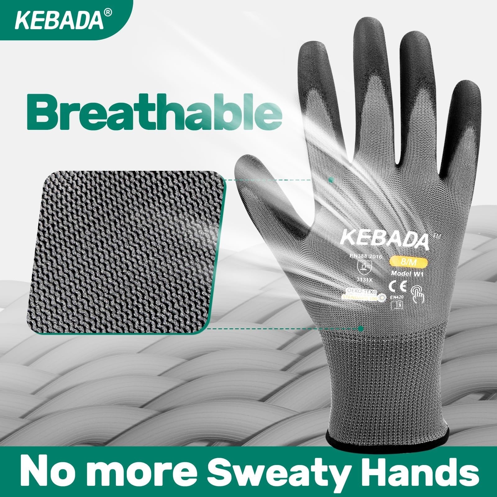 Safety Work Gloves for Men & Women, Touchscreen Compatible, PU Coated, Durable6