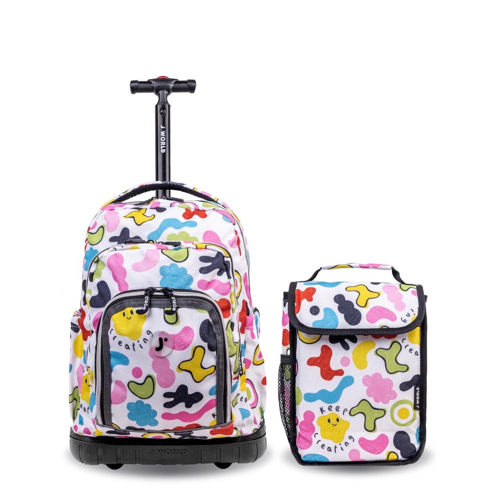Kids Rolling Backpack & Lunch Bag Set   Elementary School Carry On Suitcase with1