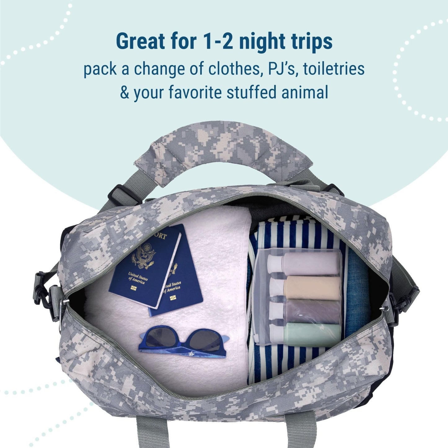 Kids Overnighter Duffel Bag – Carry-On Size, Perfect for School & Sleepovers, Ca6