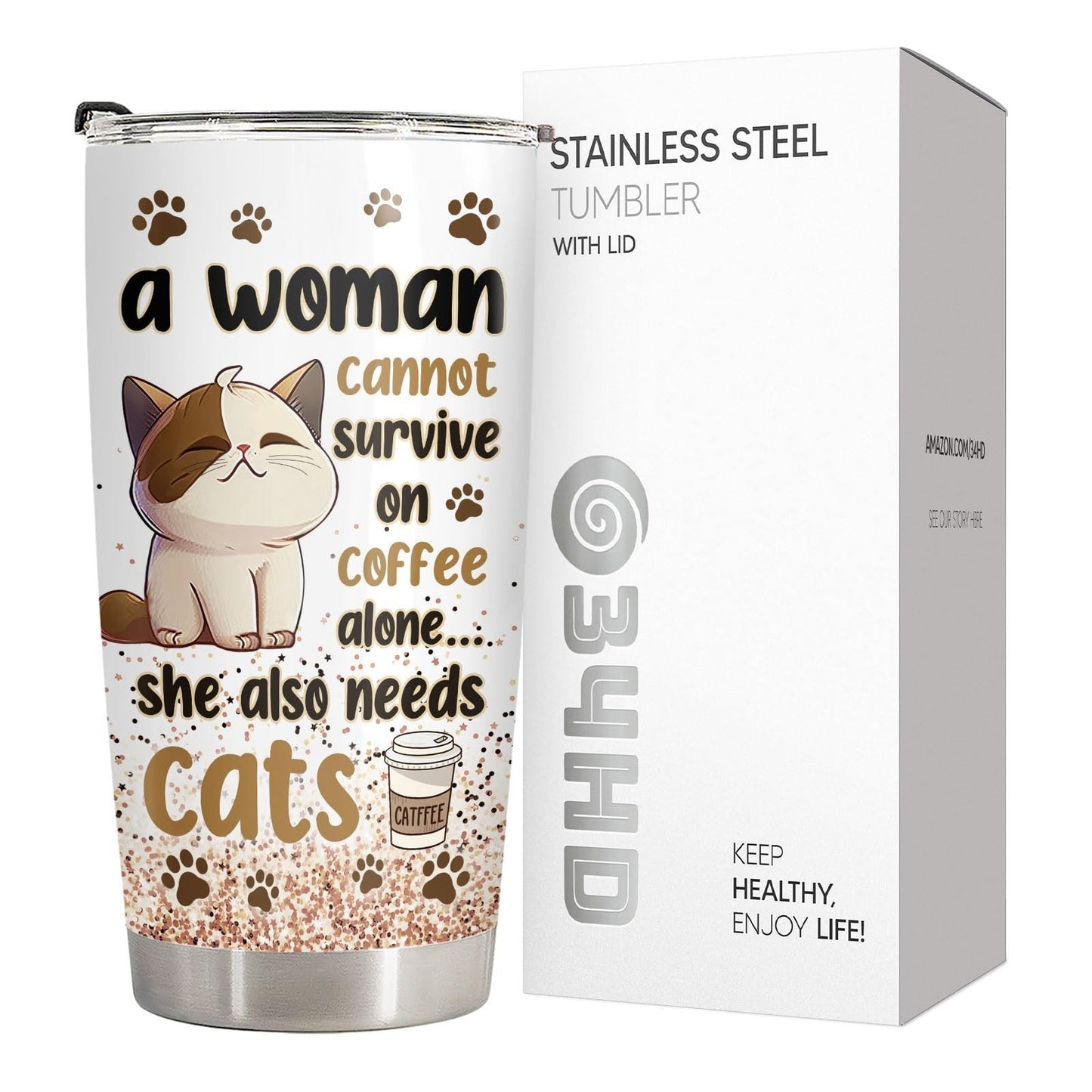 Funny Cat Mom Travel Mug 20oz   Cute Coffee Tumbler Gift for Cat Lovers & Friend4