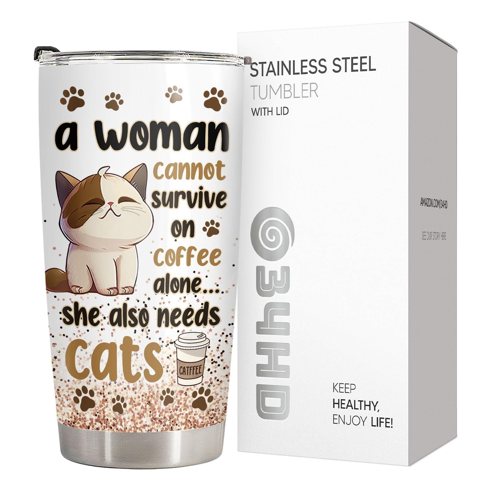 Funny Cat Mom Travel Mug 20oz   Cute Coffee Tumbler Gift for Cat Lovers & Friend4