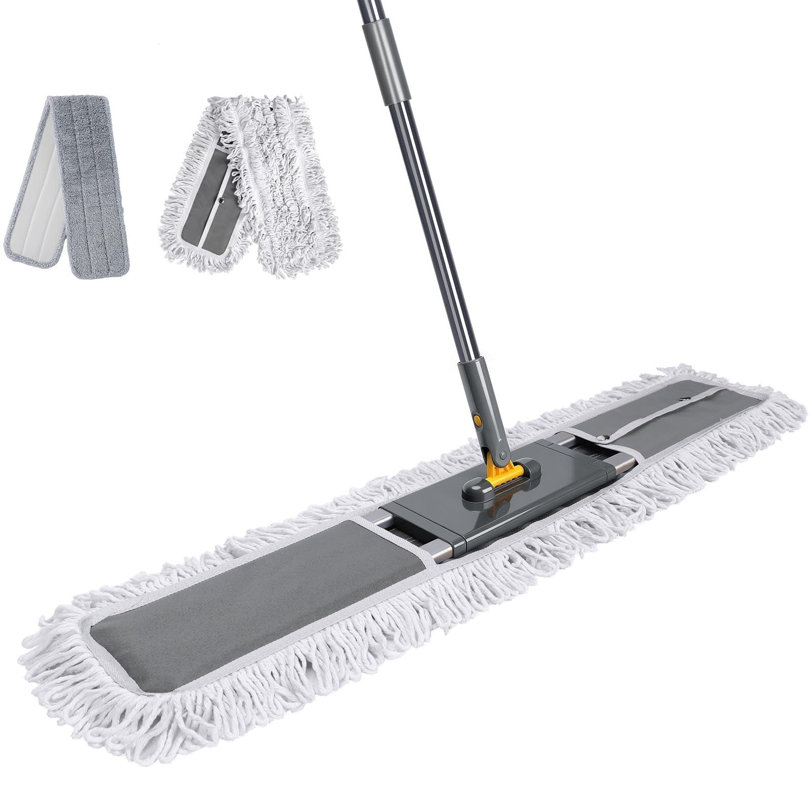 36" Heavy Duty Commercial Mop - Adjustable 60" Dust Mop with 2 Microfiber Pads f1